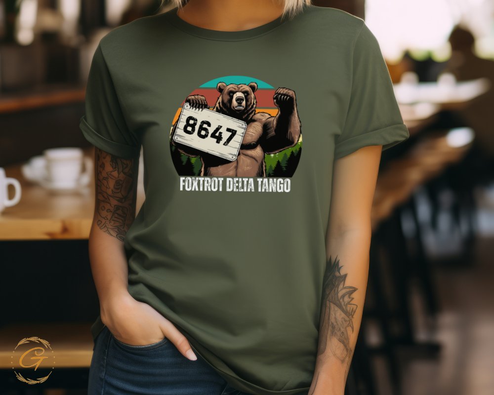 Unique Bear with Sign Graphic T-shirt product