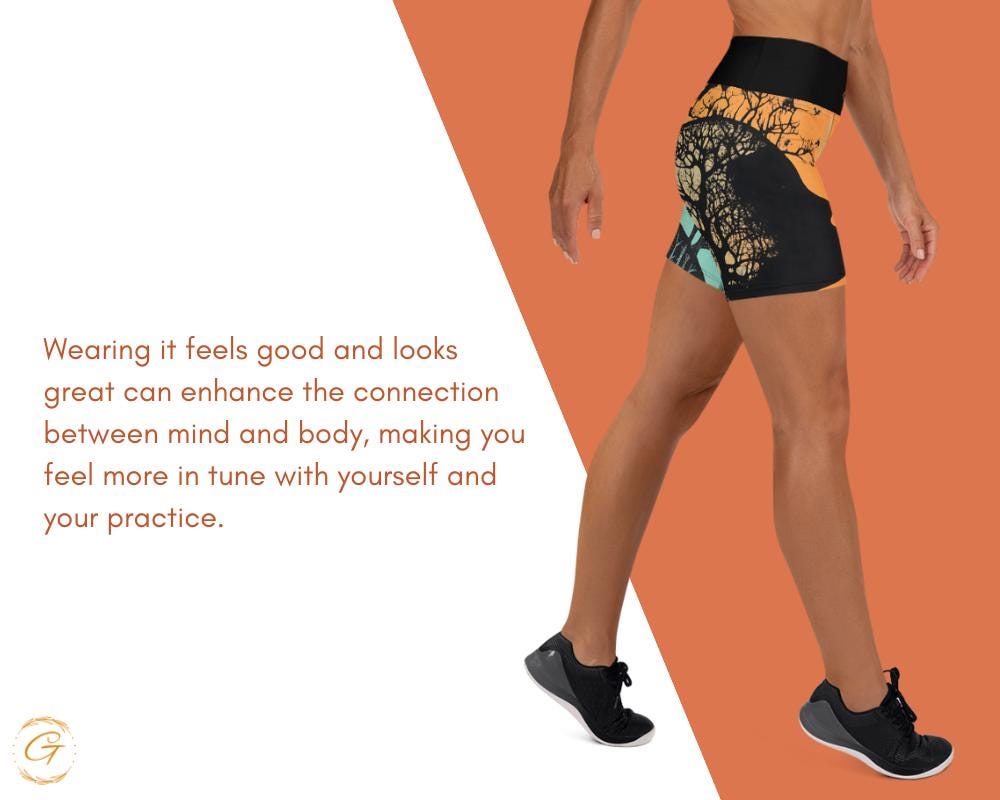 Crow Tree Design Yoga Shorts  High-Waisted Stretchy Activewear