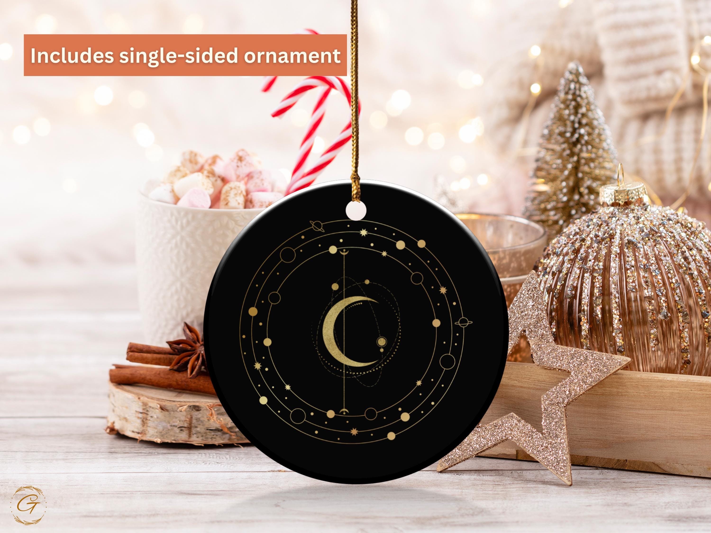 Celestial Moon Phase Ornament, Astronomical Home Art Decor