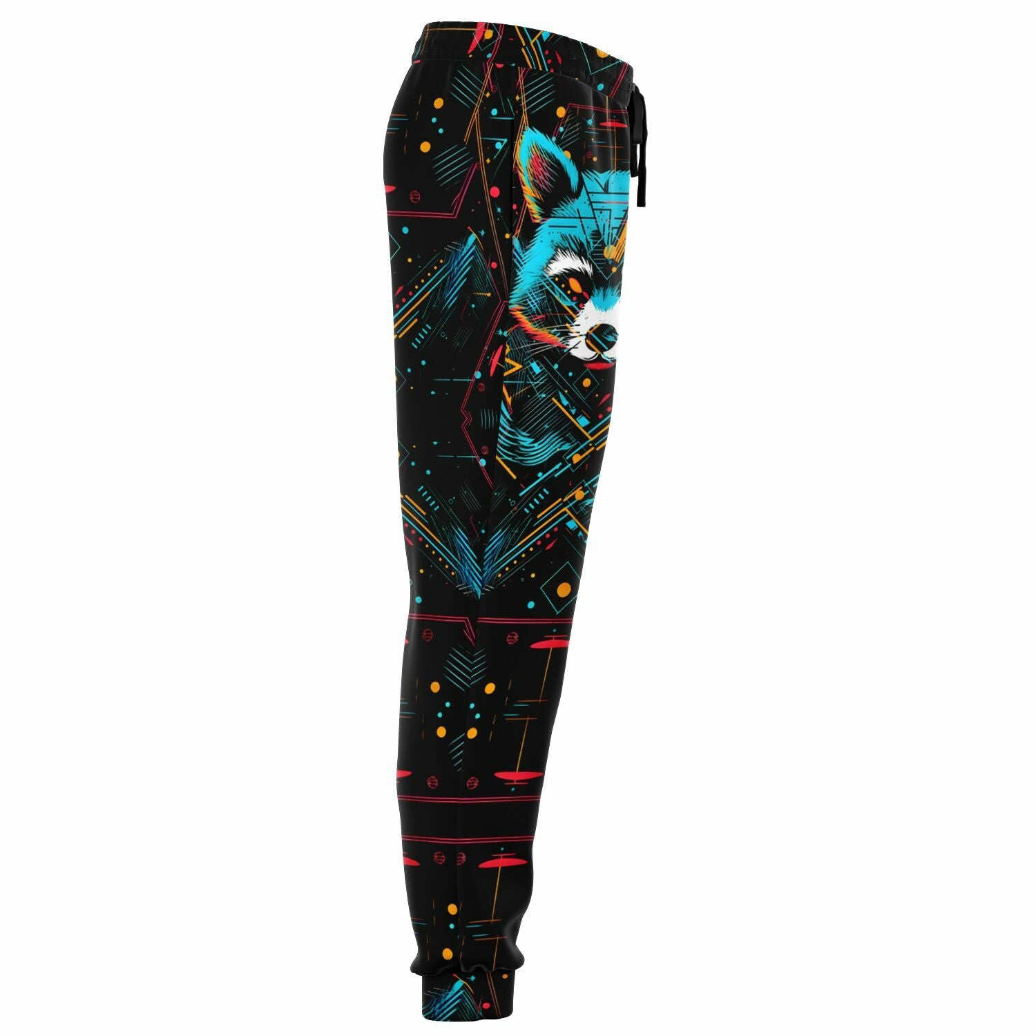 Cyberpunk Raccoon Joggers – Neon Techwear Sweatpants for Men & Women