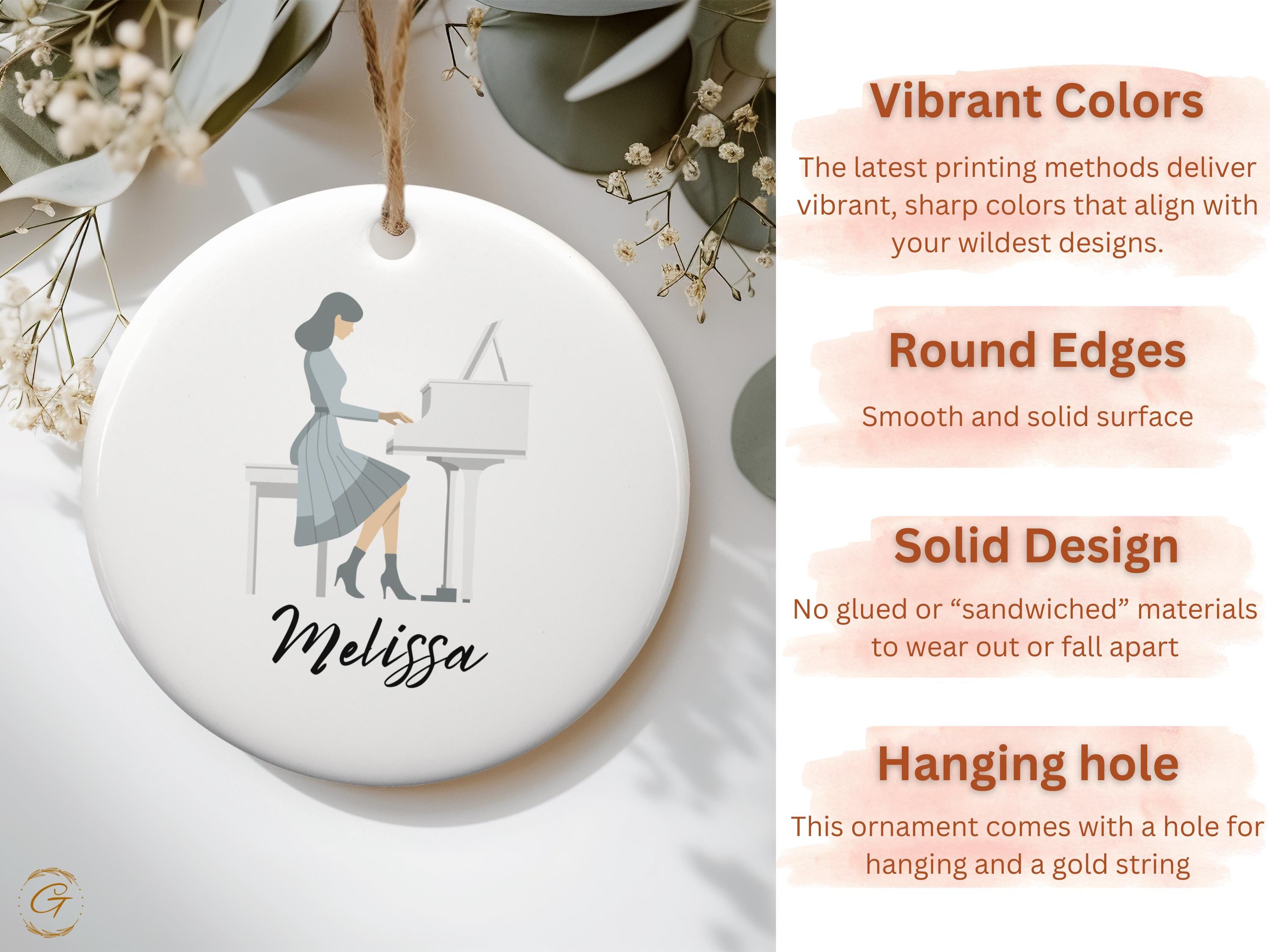 Elegant Piano Player Ornament, Unique Personalized Gift
