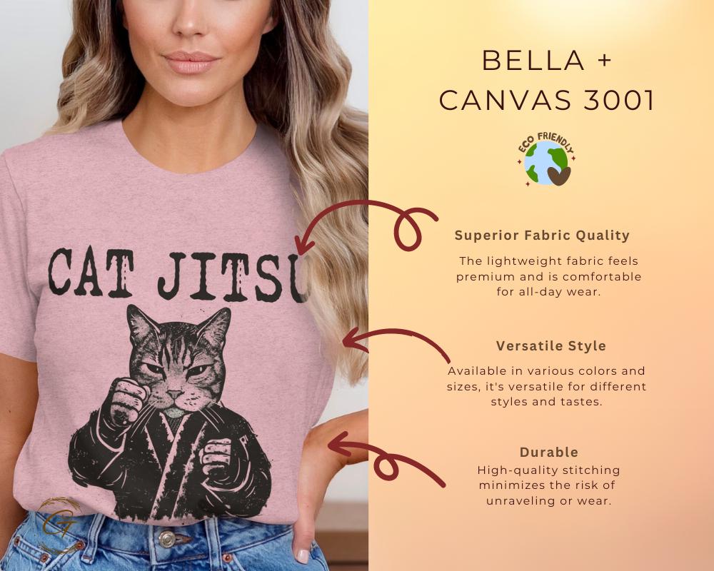 Cat Jitsu Design T-Shirt, Karate Cat Tee