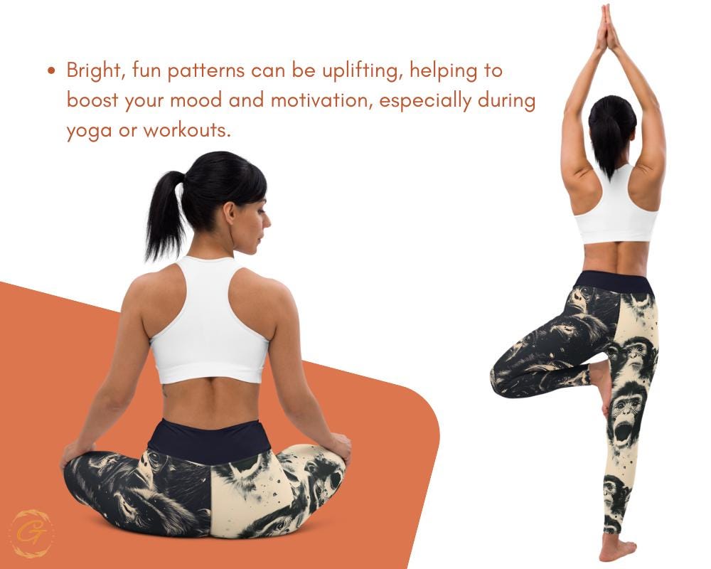 Custom AOP Yoga Leggings and Shorts with Monkey Design - Unique Animal Print Activewear for Women - Choose Your Style Yoga Pant, Yoga Outfit