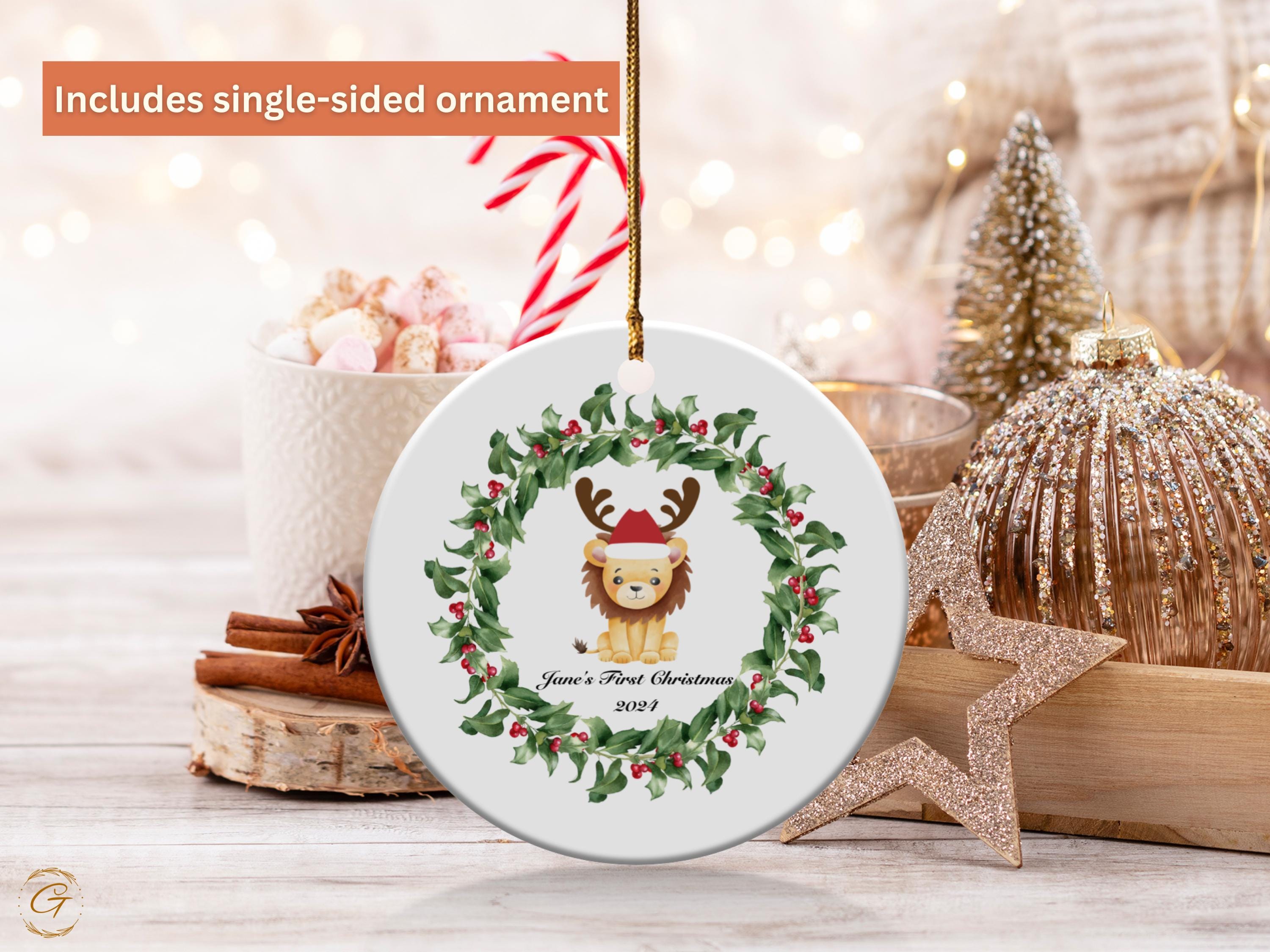 Personalized Baby's First Christmas Lion  Ornament 2024 Ornament