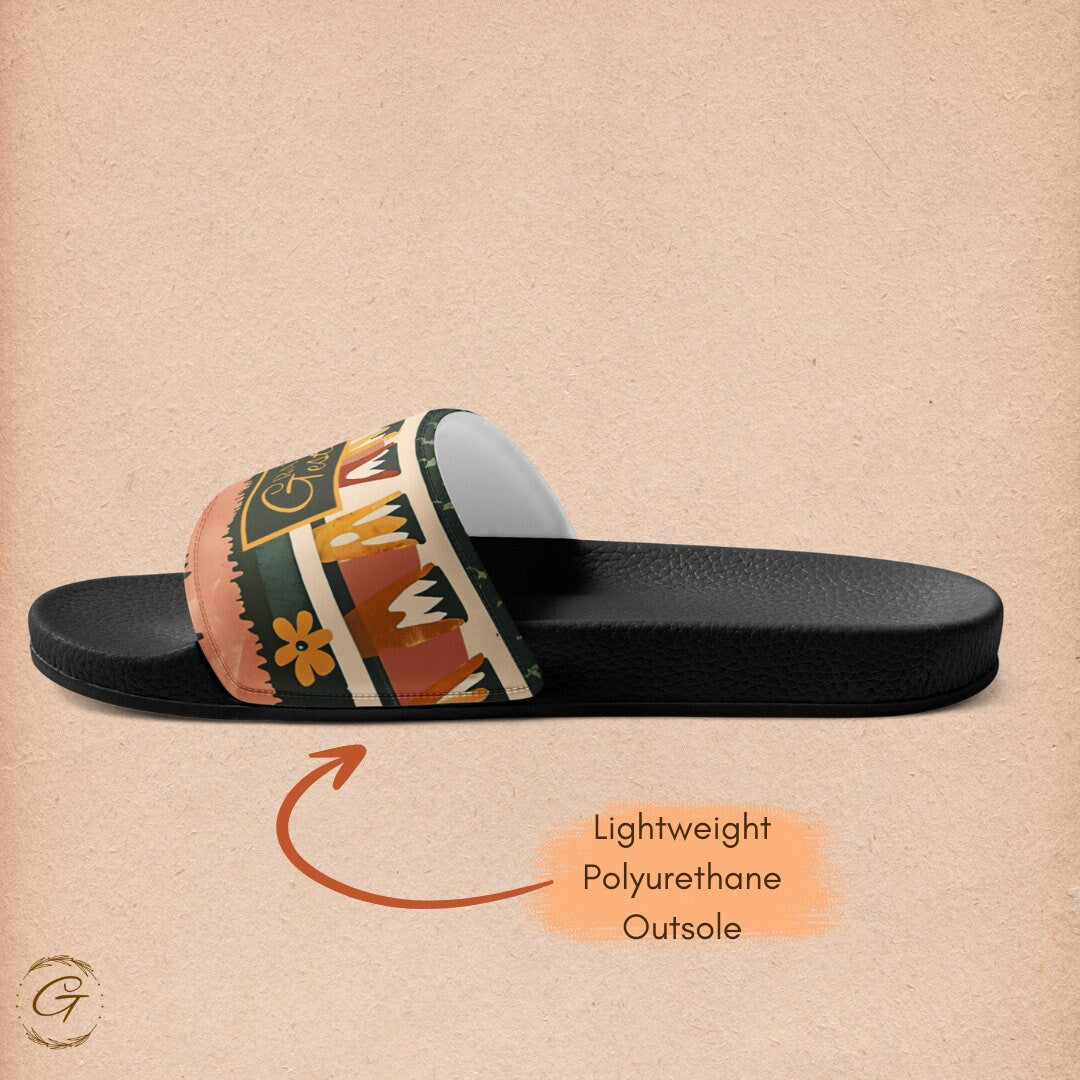 Bohemian Men's Slide, Moody Brown Design Sandals