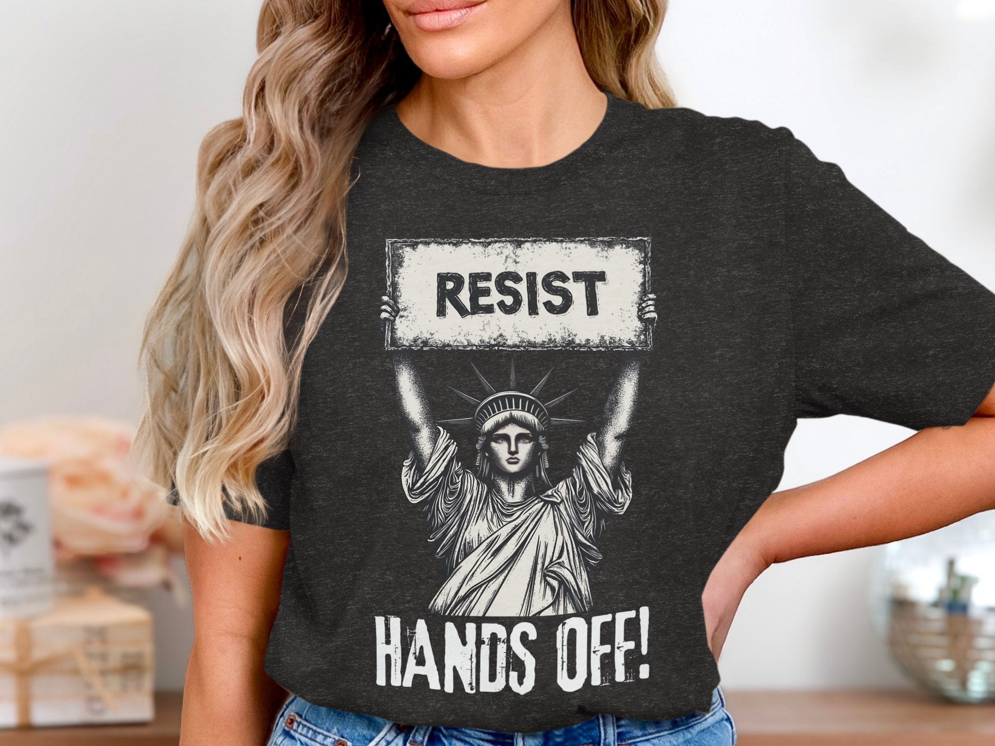 Resist Hands Off Statue of Liberty Graphic T-Shirt product