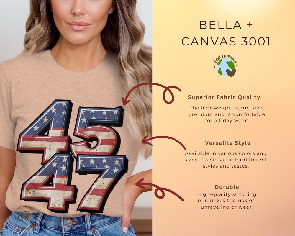 45 47 American Flag Design Tee