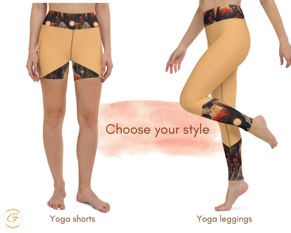 Quantum Nature AOP Yoga Leggings and Shorts Unique Activewear for Women Comfortable High-Stretch Perfect for Yoga Fitness and Casual Outfits