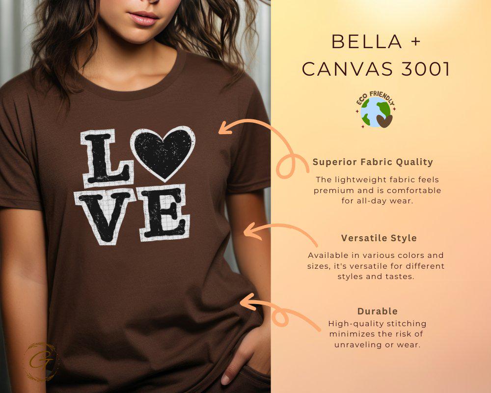 Valentines T-Shirt, Love Heart Text Graphic Tee