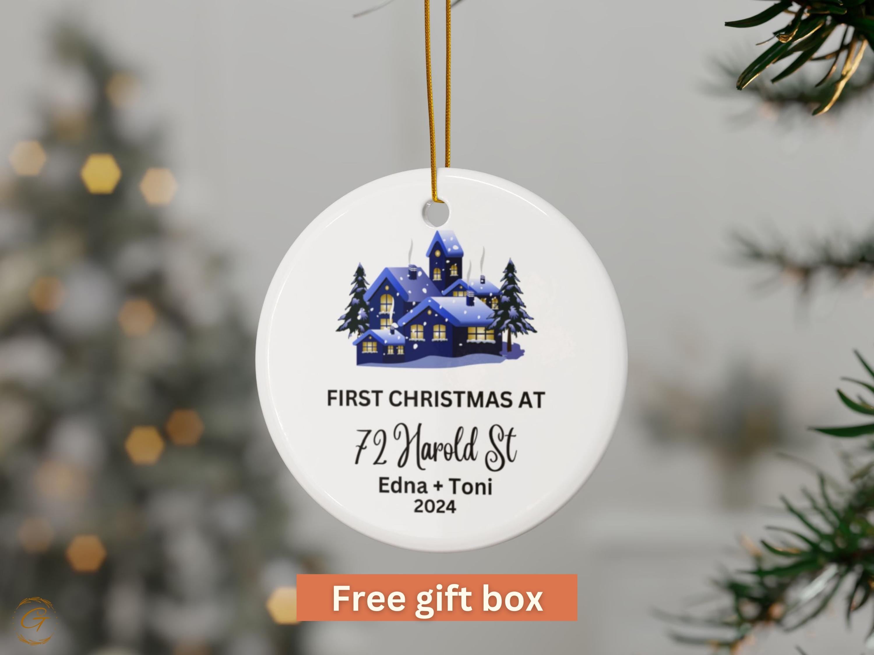 Custom Christmas Family Ornaments, Personalized Holiday New Home Gifts