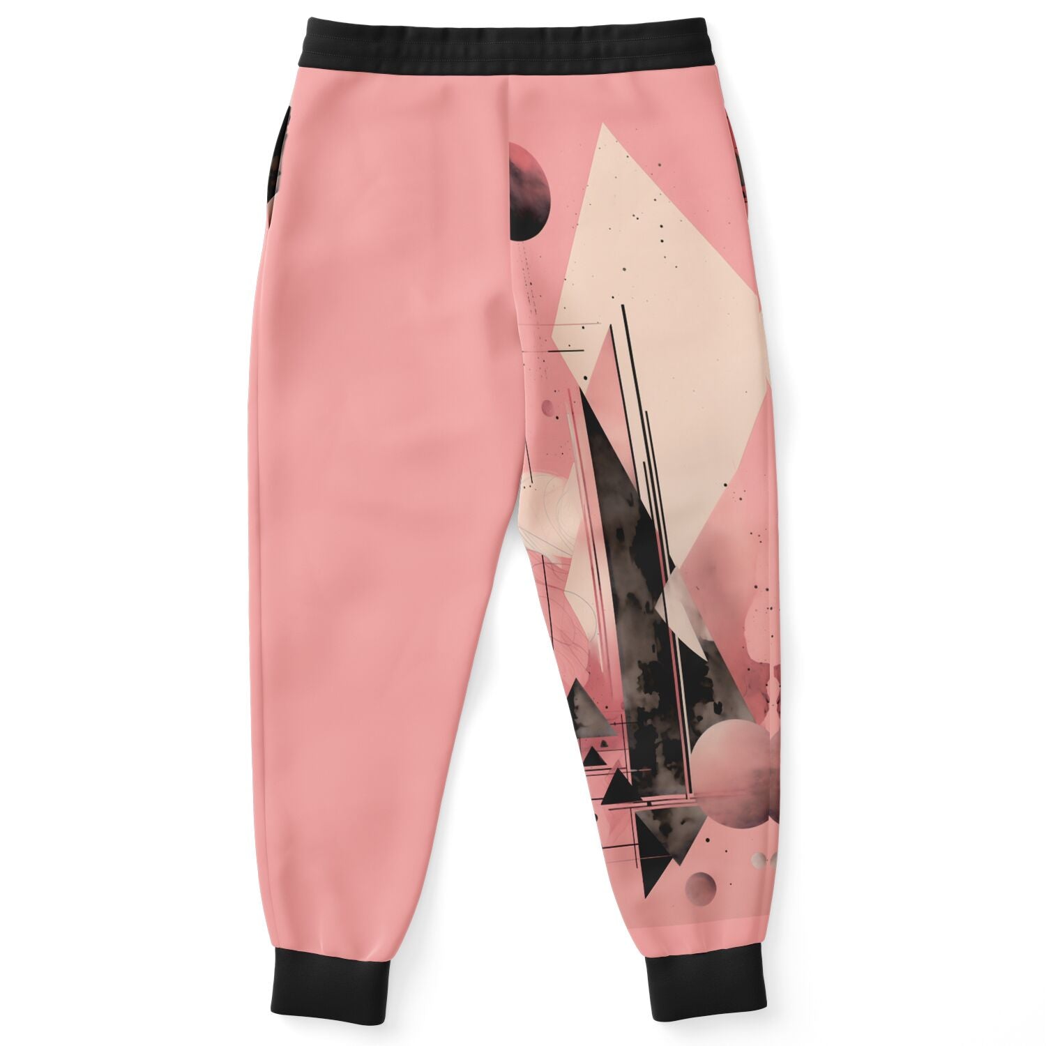 Pink Geometric Art Joggers – Abstract Minimalist Sweatpants
