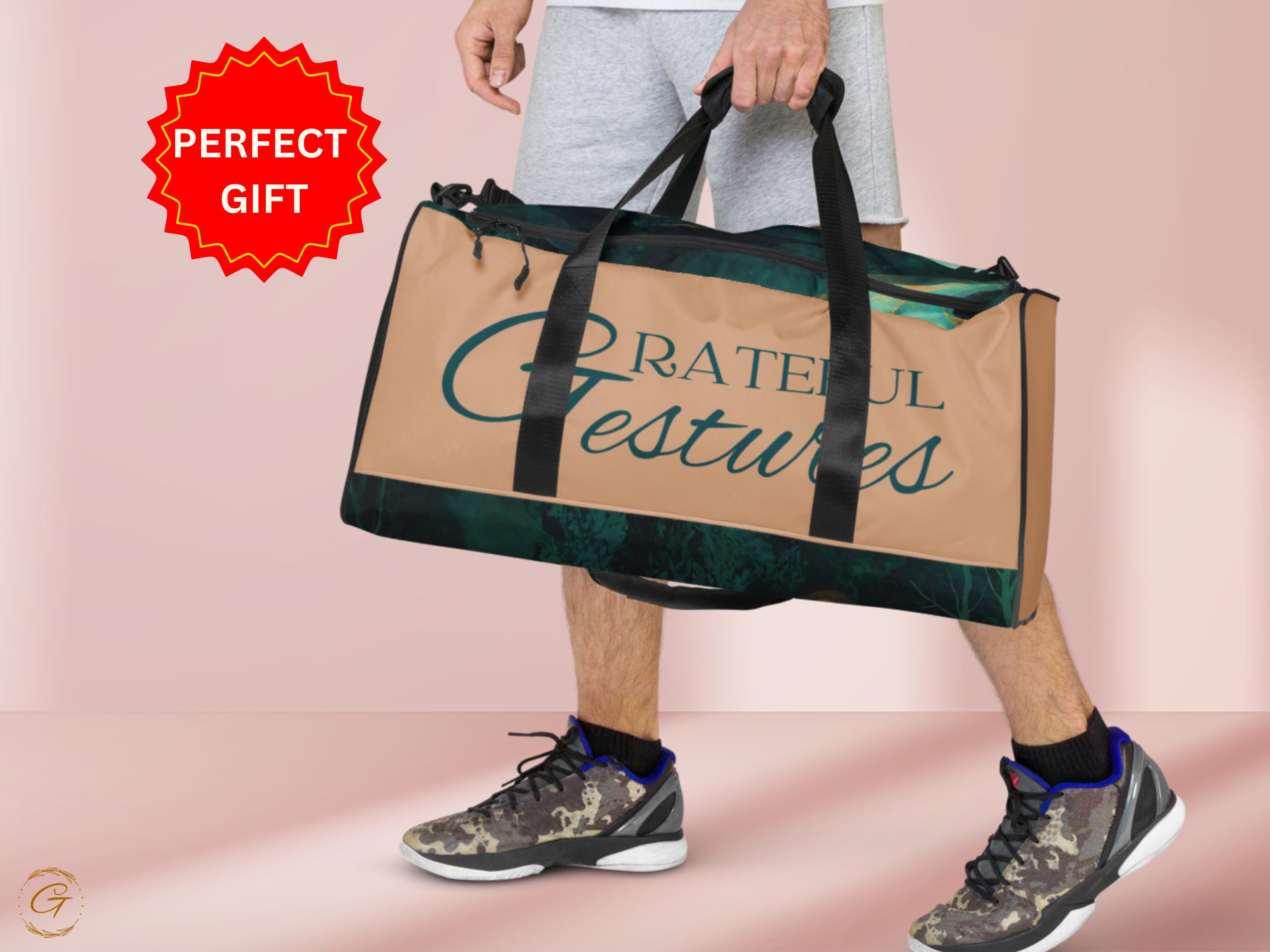 Custom AOP Forest Duffle Bag Sunset Woodland Design