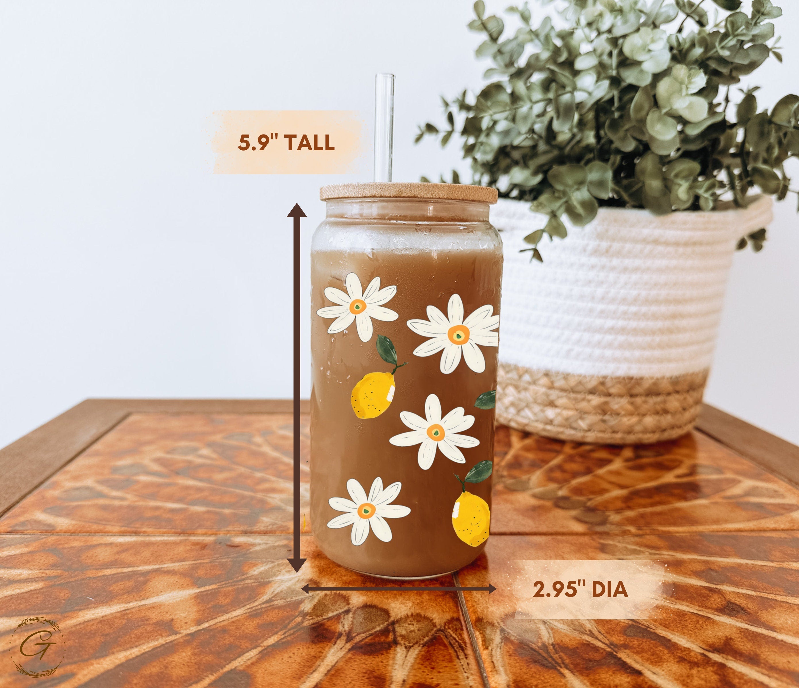 Cute Daisy and Lemon Pattern Tumbler