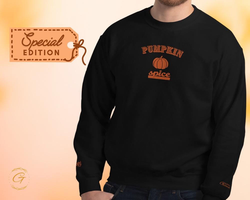 Halloween Sweatshirt, Pumpkin Spice Fall Themed Pullover, Cozy Pumpkin Spice Sweatshirt, Autumn Long-Sleeve Shirt Warm-Up Top Casual Sweater