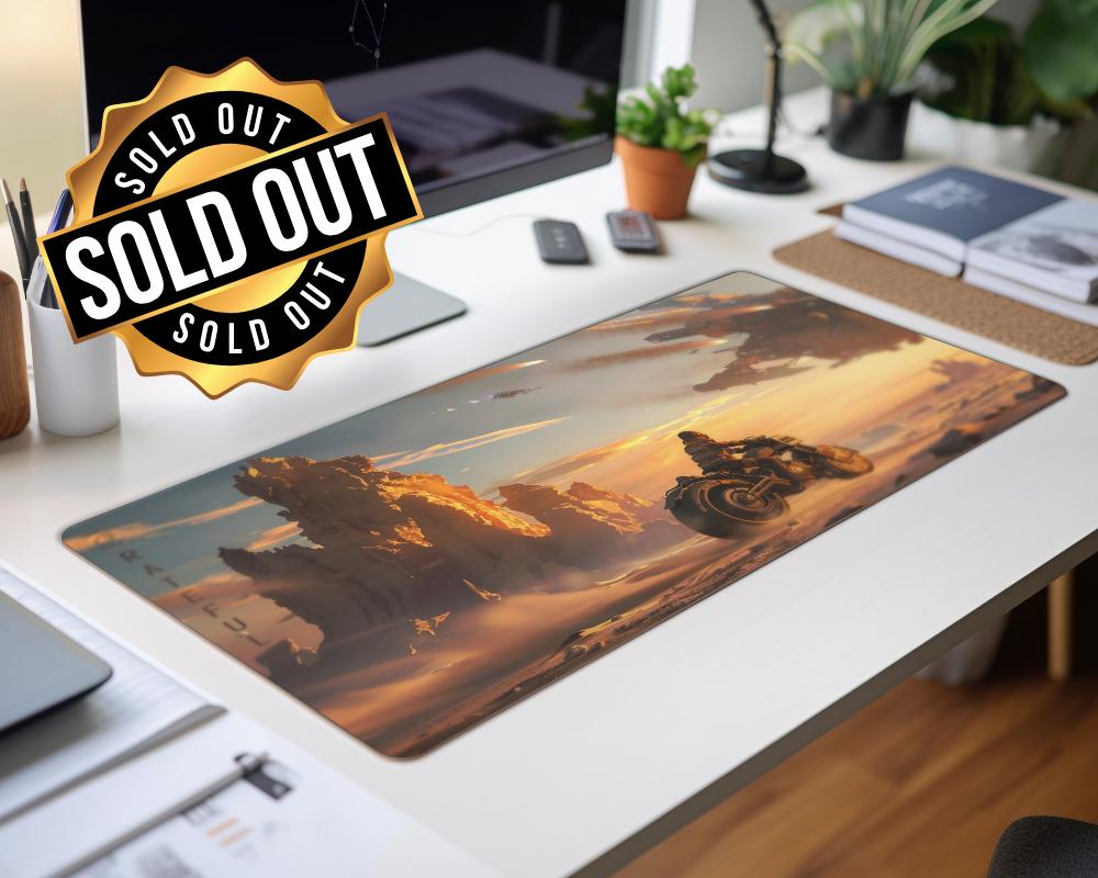 Futuristic Sci-Fi Gaming Mouse Pad, Large Extended Desk Mat