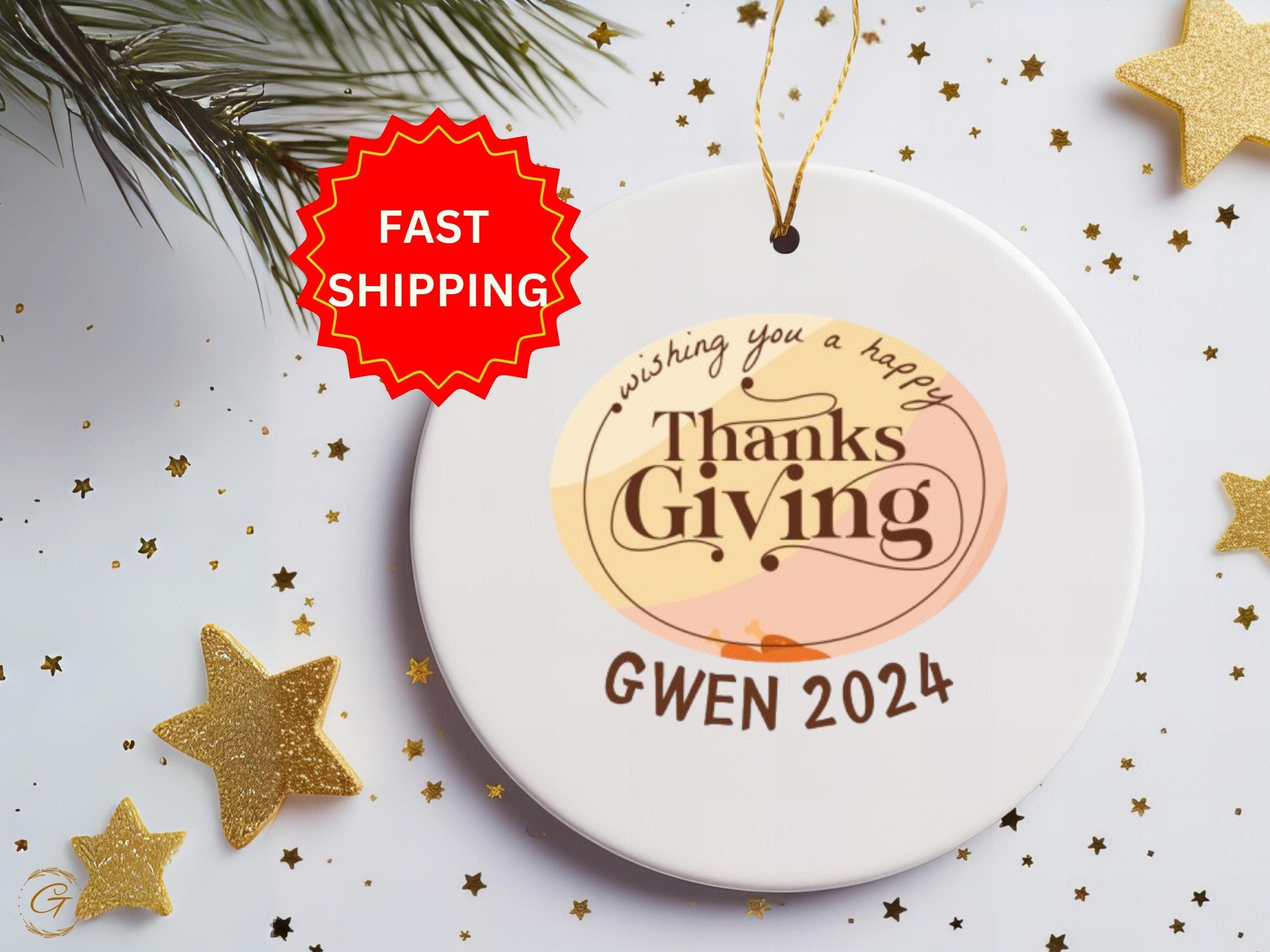 Personalized Happy Thanksgiving Ornament, Personalized Thanksgiving 2024 Decoration, Custom Thanksgiving Keepsakes, Autumn Holiday Ornaments