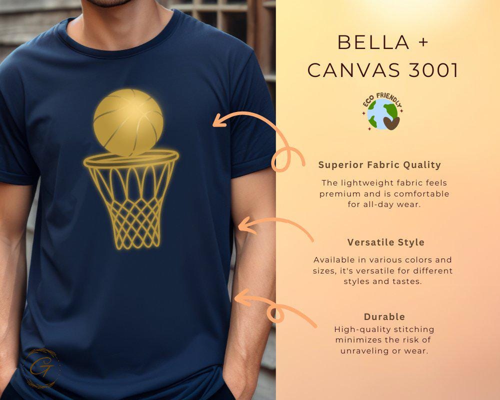 Hobby Sports Tee Golden Basketball Graphic T-Shirt