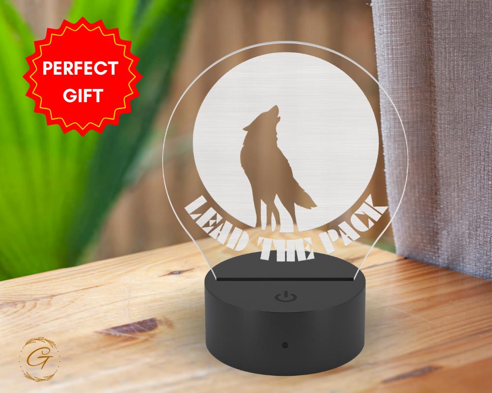 Lead The Pack Circle Acrylic LED Sign, Inspirational Wall Light