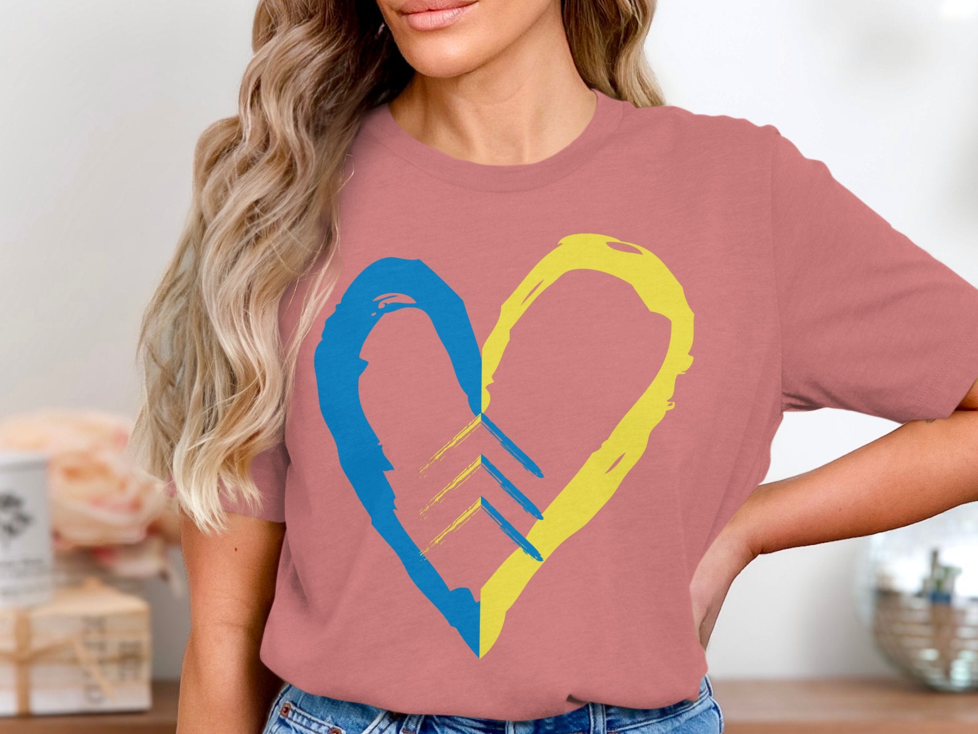 Colorful Heart Design Printed T-Shirt product
