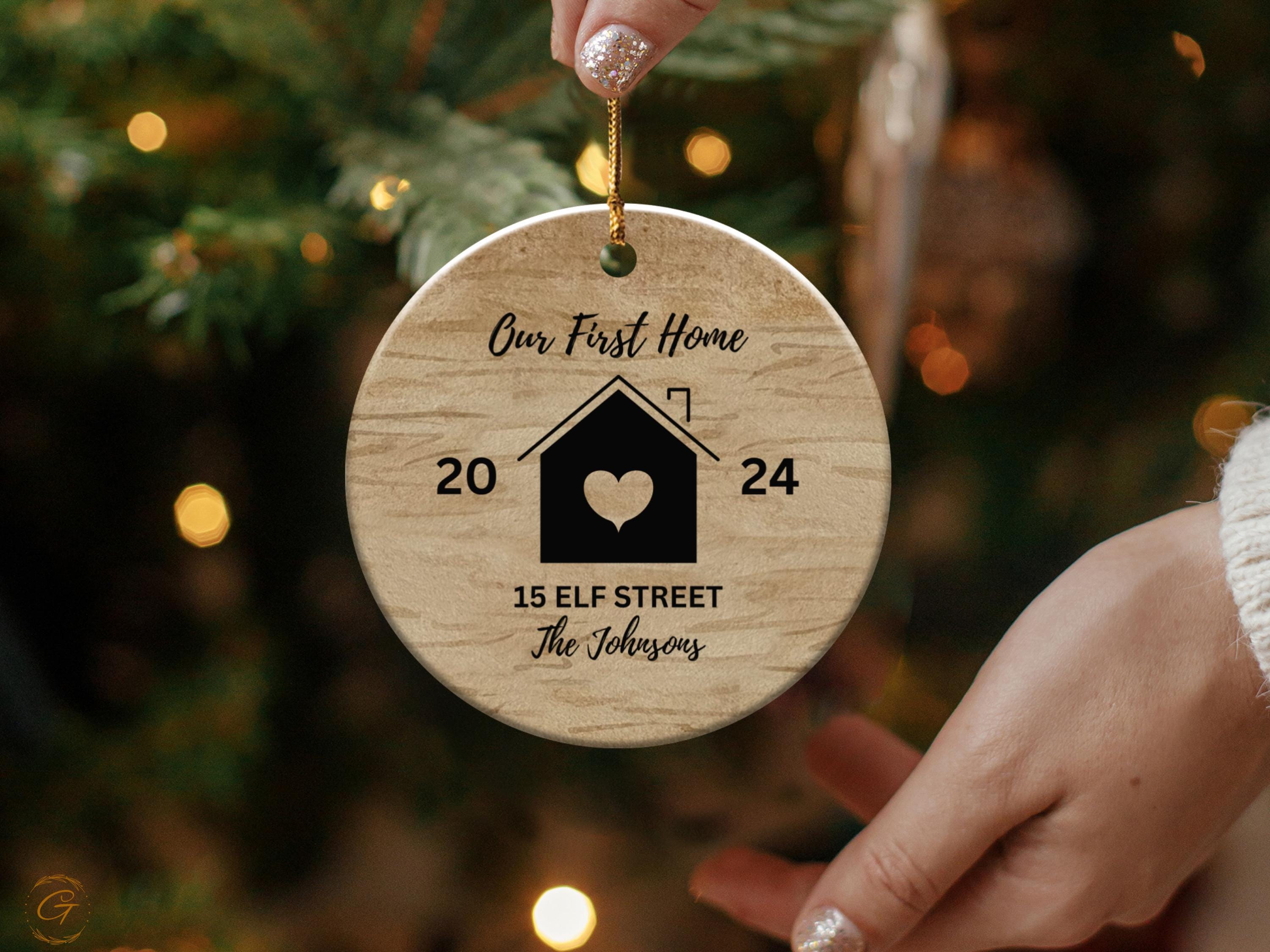 Personalize Housewarming Ornament, Custom Family Ornament, New Home Gift, Home Sweet Home Keepsake, First Home Decoration, Gift for Neighbor