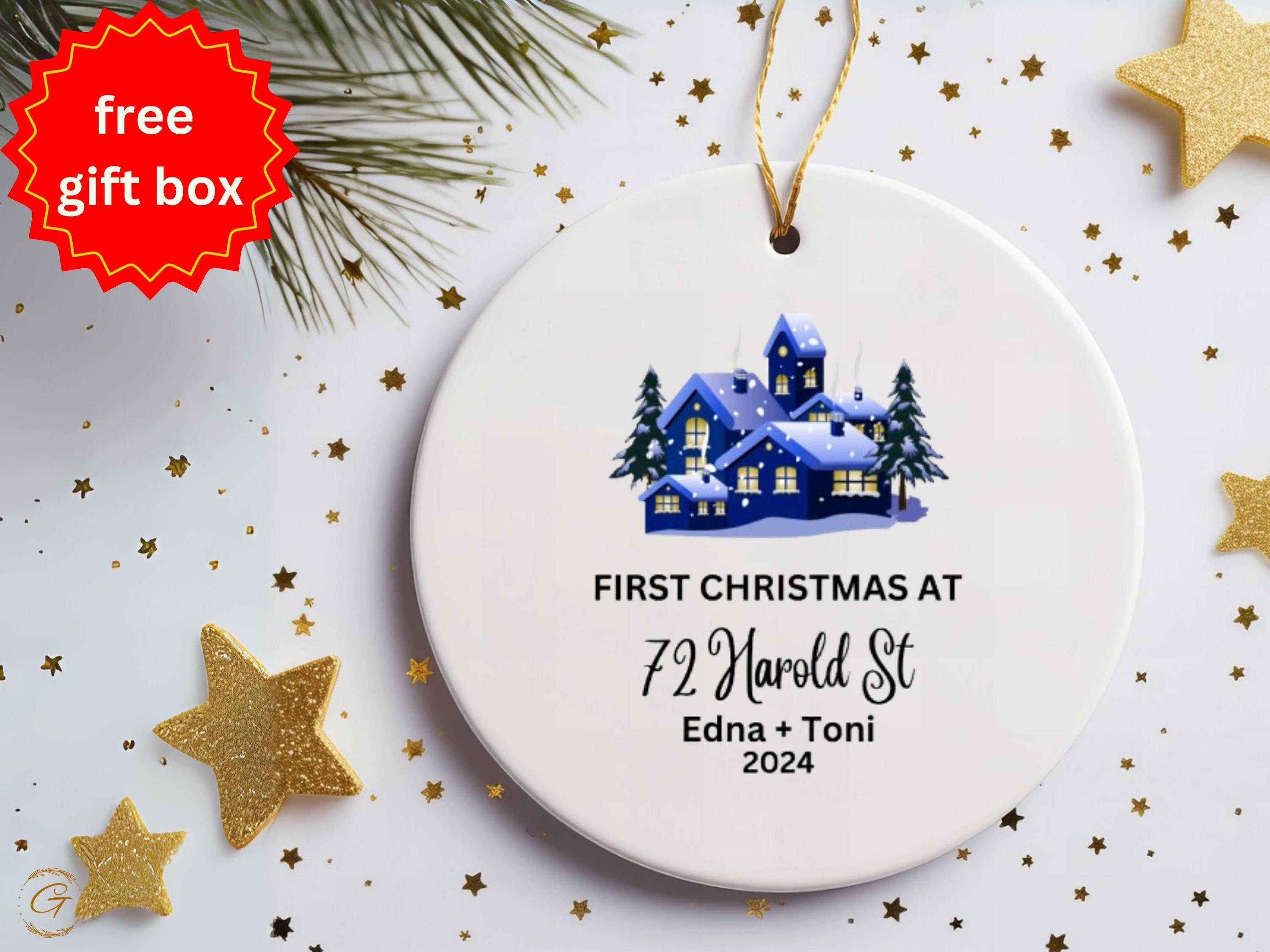 Custom Christmas Family Ornaments, Personalized Holiday New Home Gifts