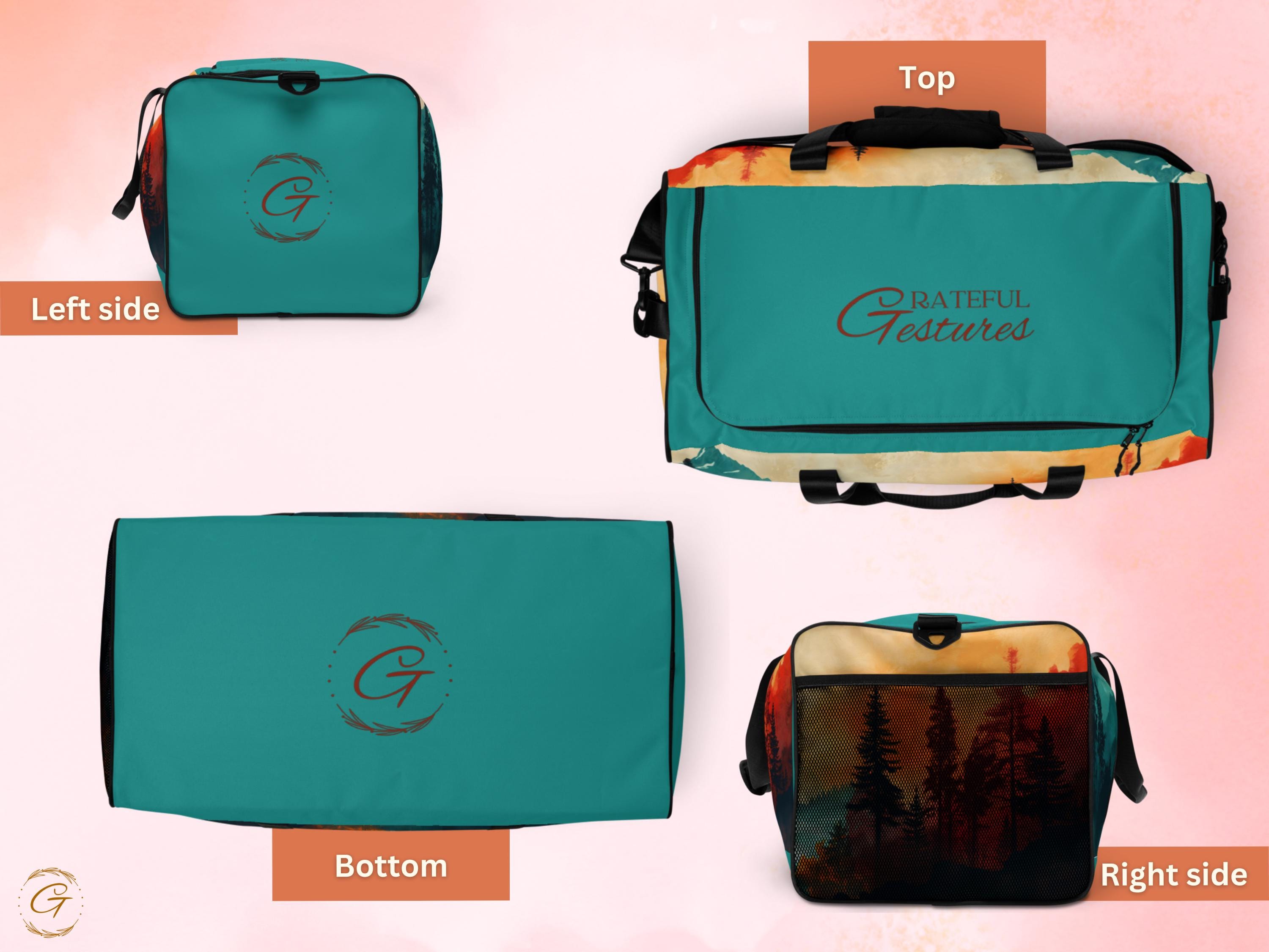 Mountain View AOP Duffel Bag - Nature-Inspired Gym Bag, Travel Bag Weekender, Scenic Outdoor Sports Bag, Durable for Men & Women, Ideal Gift