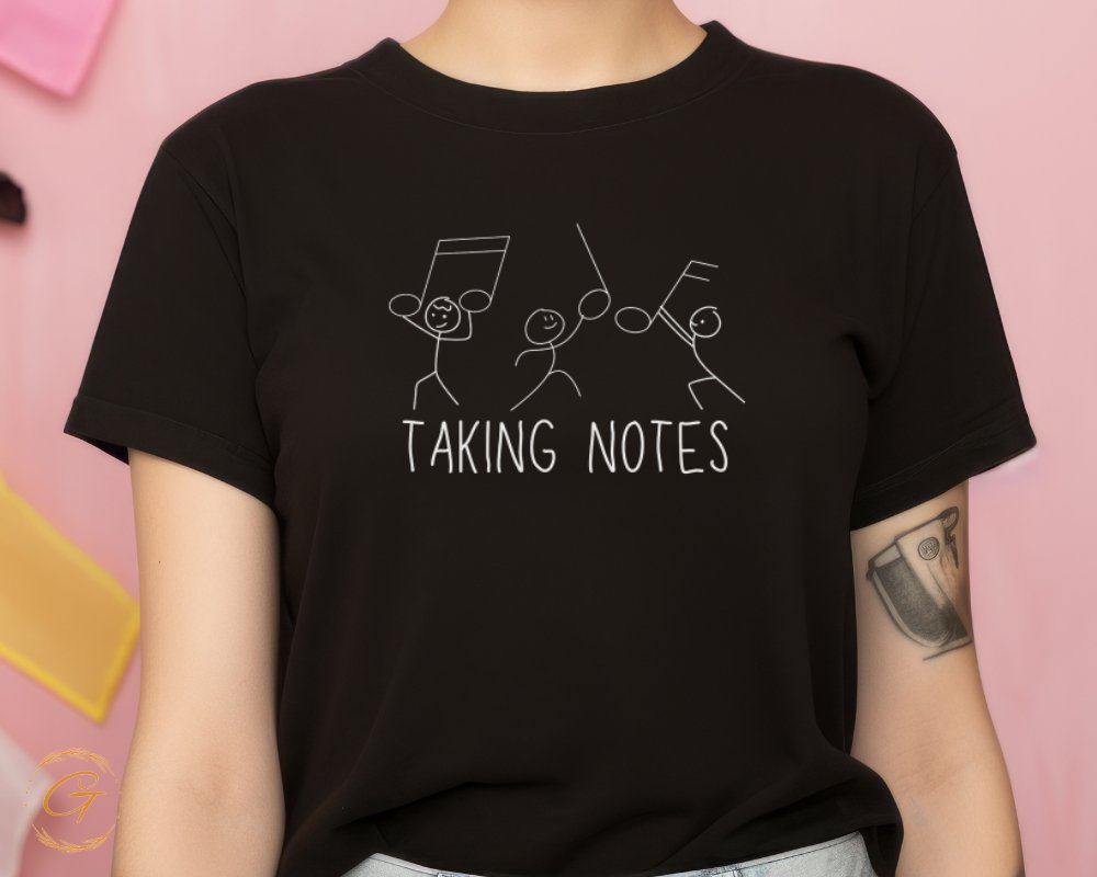 Fun Illustrated Characters Taking Notes Shirt product type