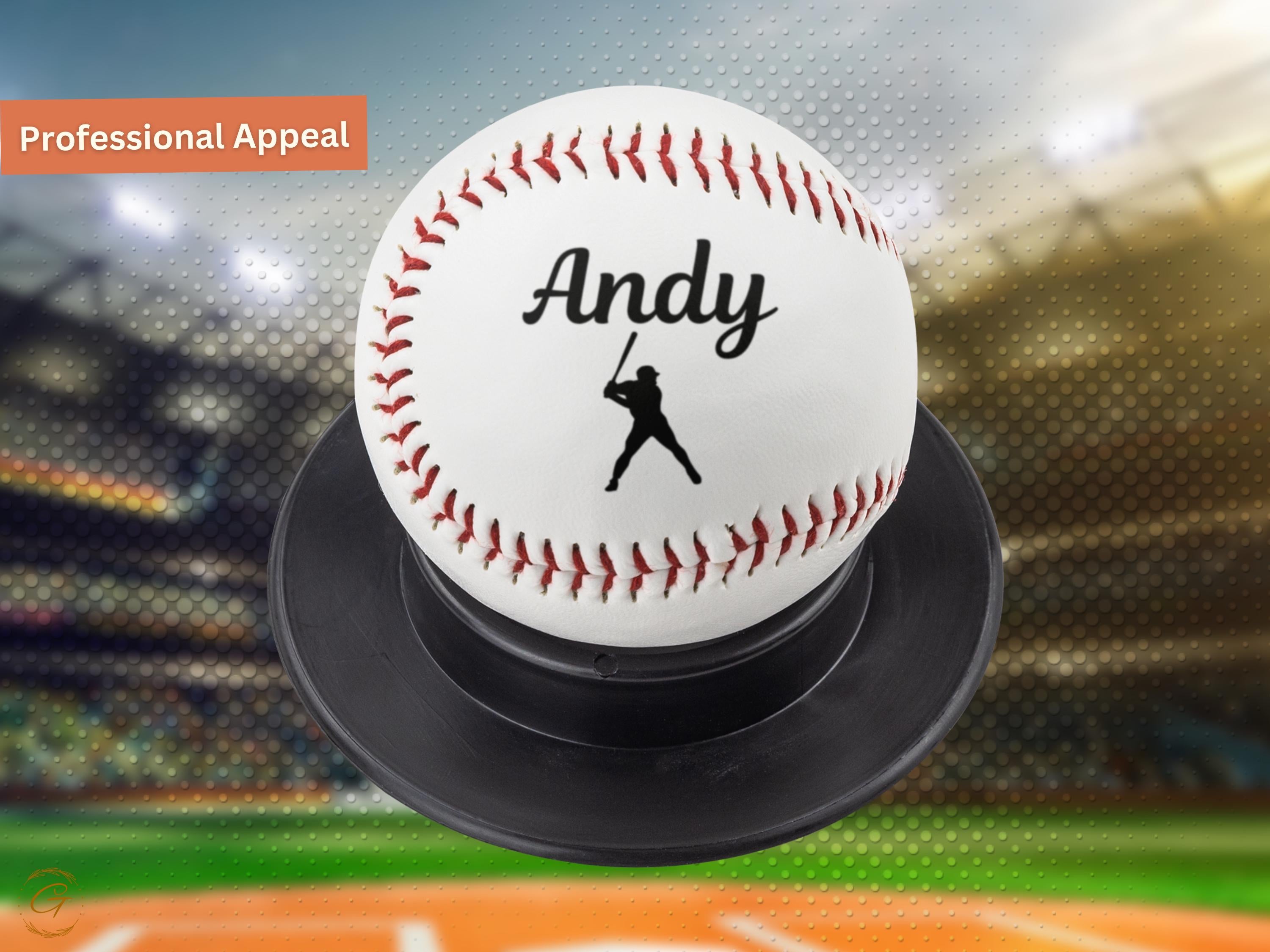 Custom Baseball Gift - Personalized with Name & Player Silhouette