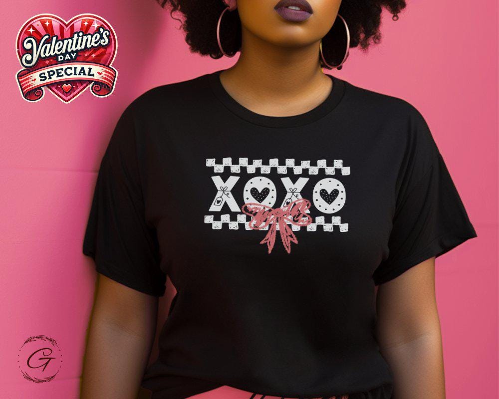 Valentines T-Shirt, Cute XOXO Graphic Tee for Women