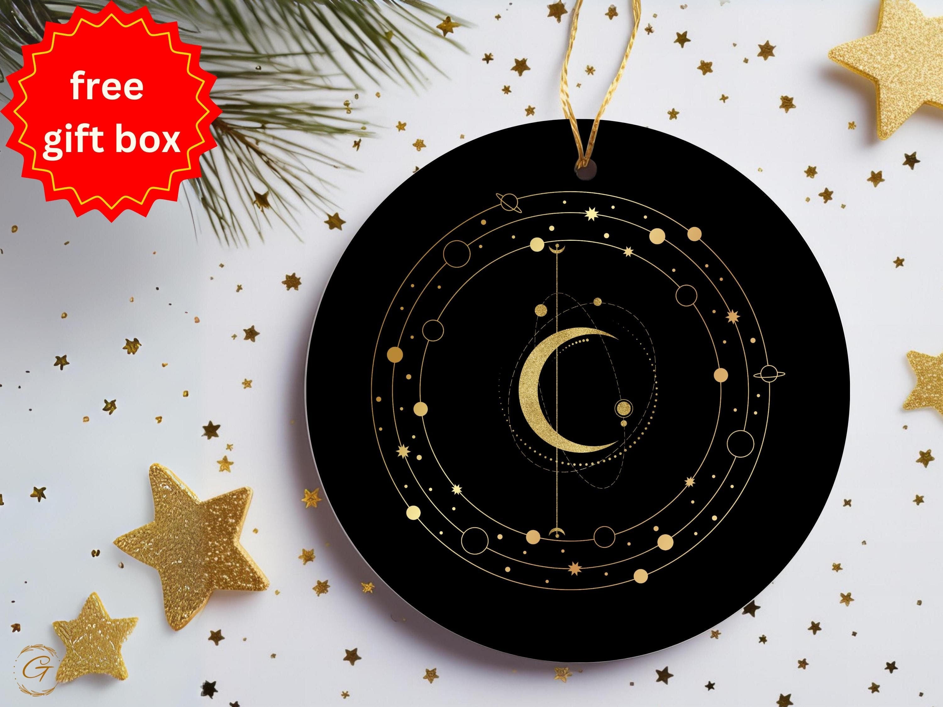 Celestial Moon Phase Ornament, Astronomical Home Art Decor