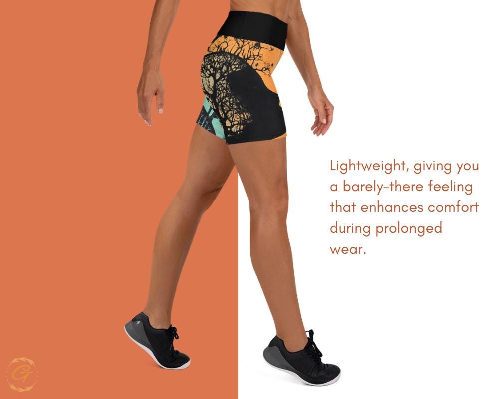 Crow Tree Design Yoga Shorts  High-Waisted Stretchy Activewear