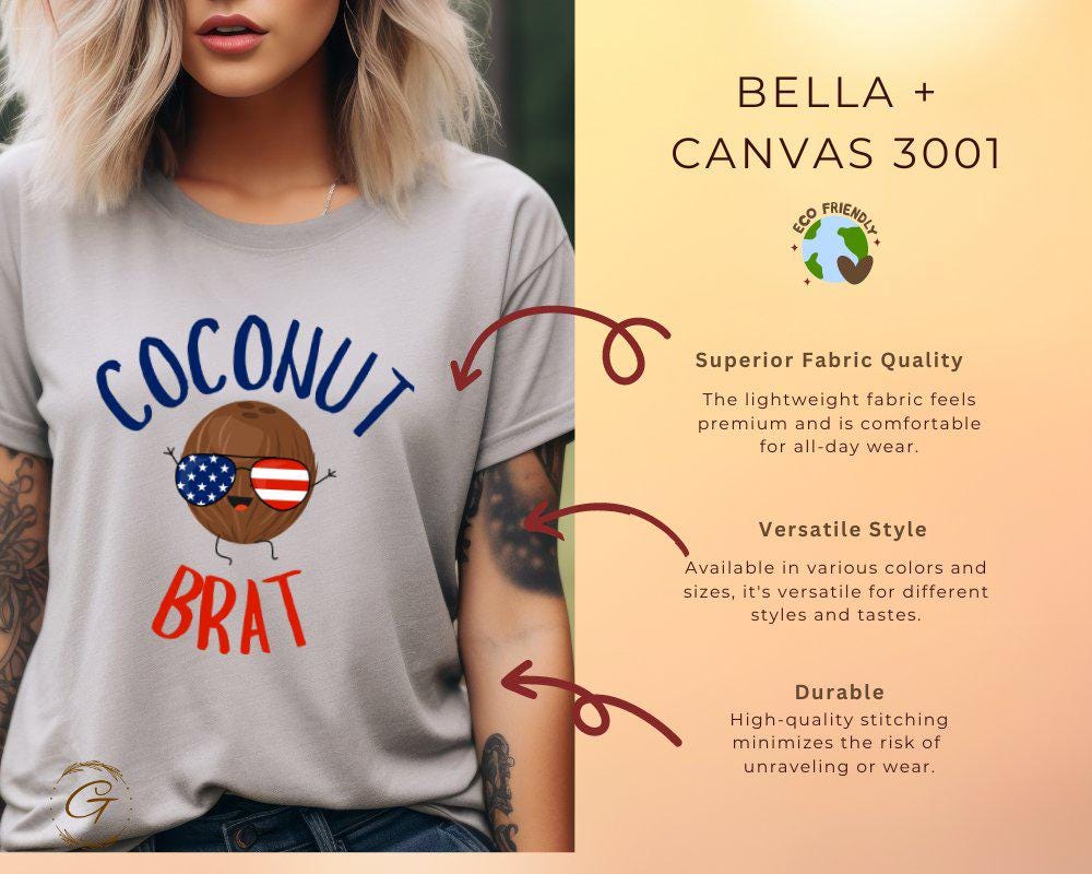 Coconut Brat T-Shirt, Graphic Coconut in Sunglasses Tee