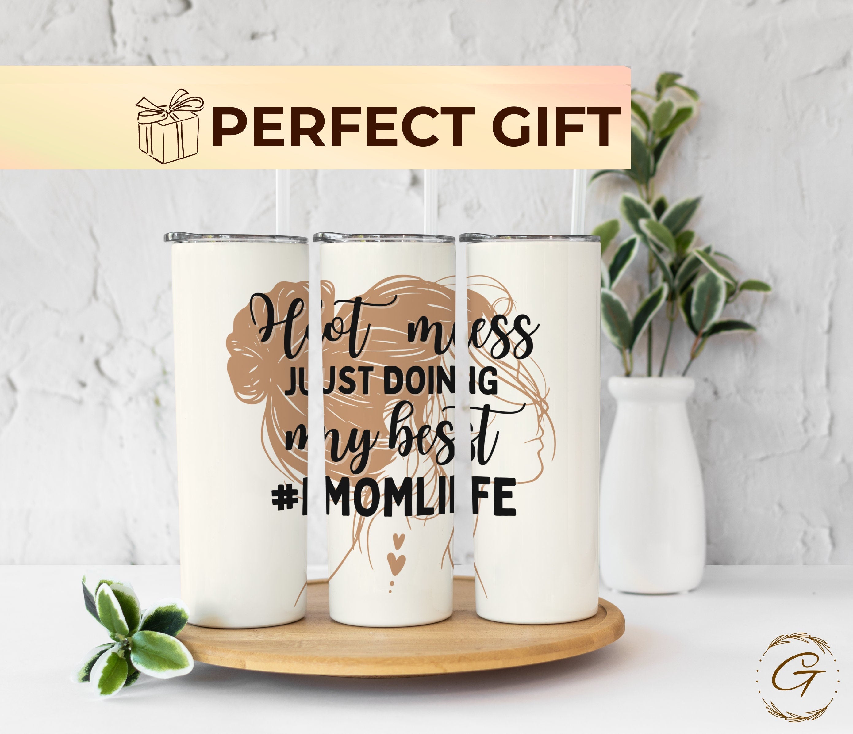 Mom Tumbler 20oz, MOMLIFE Travel Tumbler