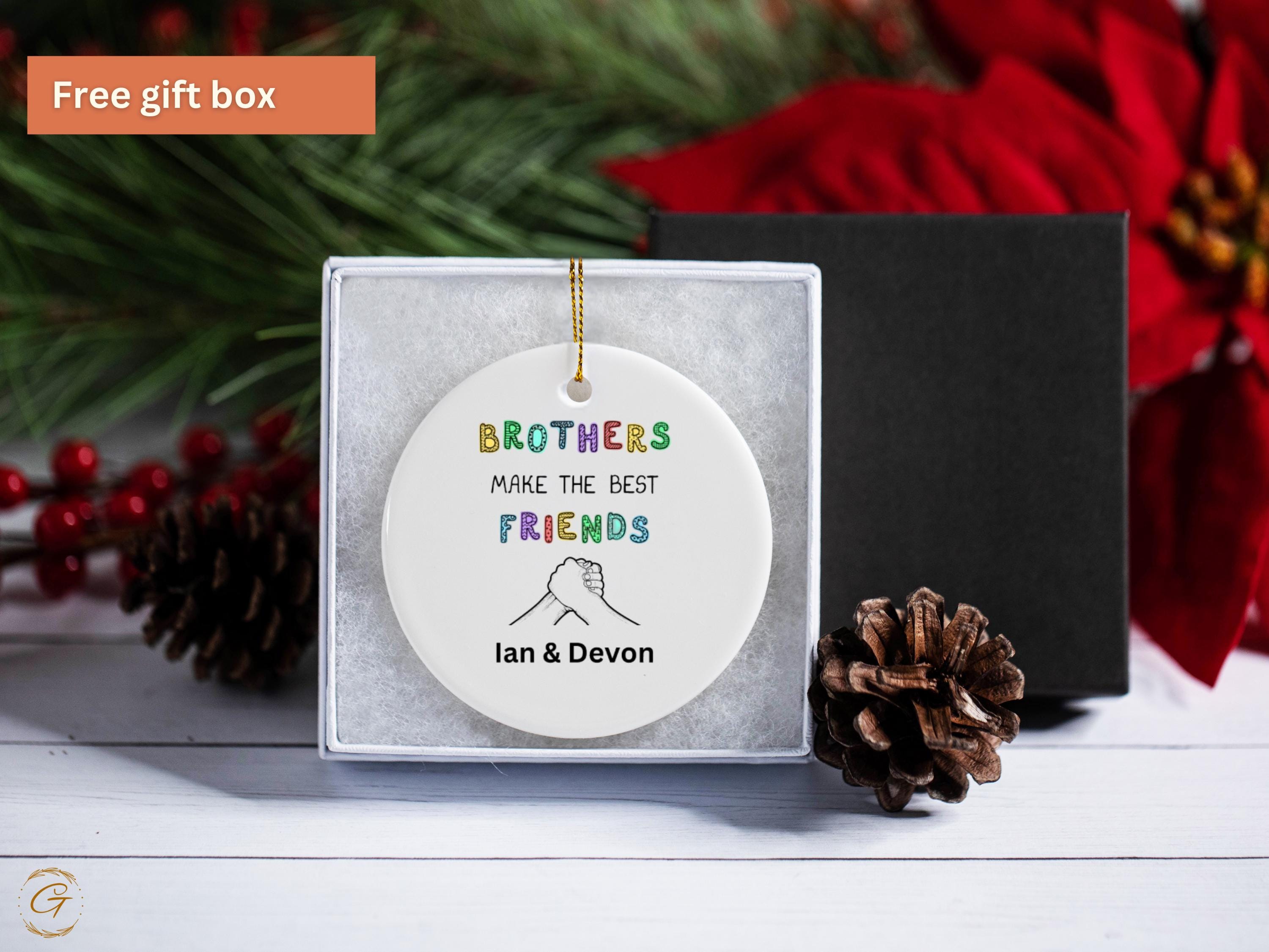 Brotherhood Best Friends Ornament, Handmade Ornament Brothers Gifts, Friendship Ornaments, Unique Keepsake, Sibling Love Decor, Best Friends