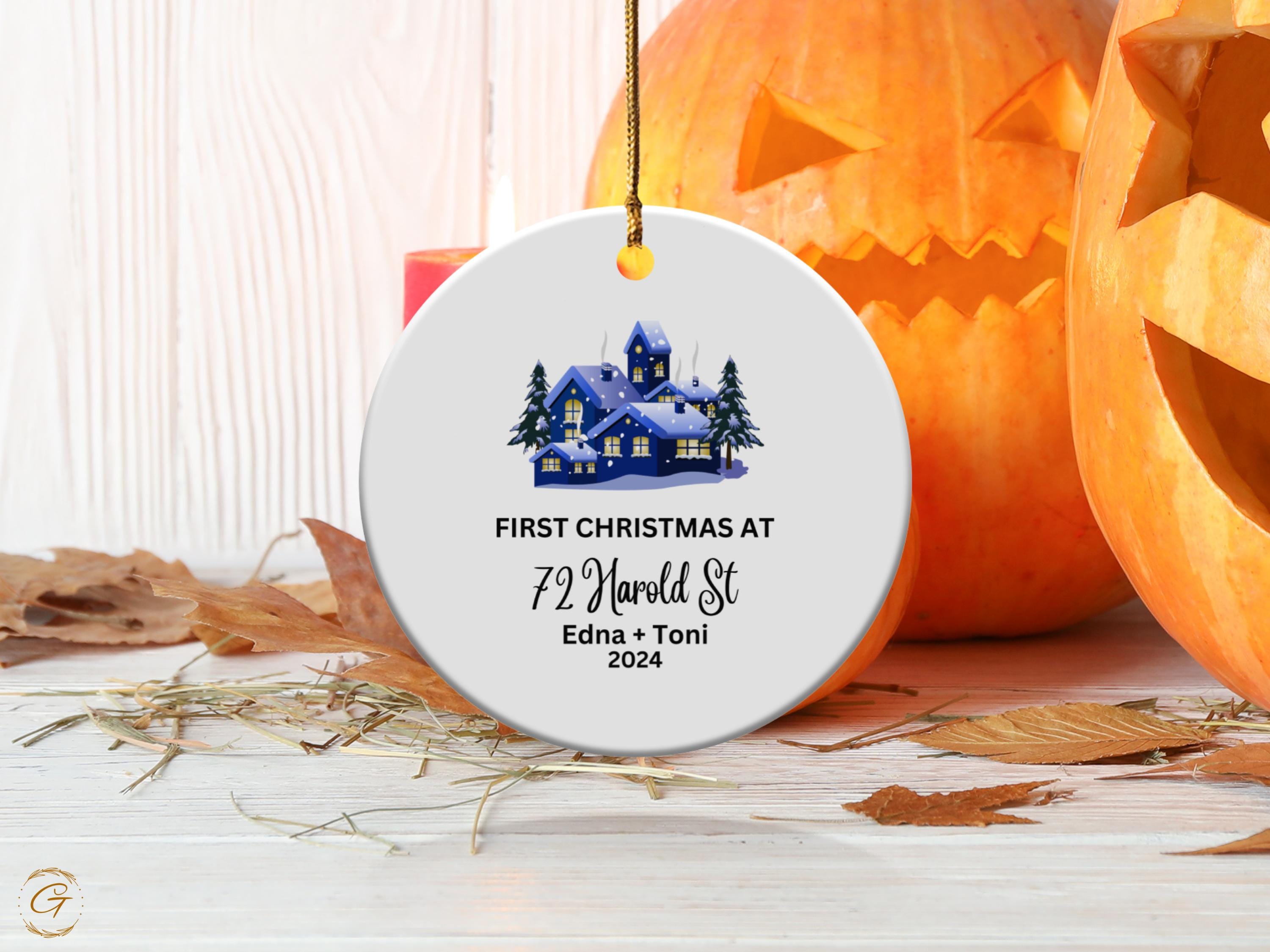 Custom Christmas Family Ornaments, Personalized Holiday New Home Gifts