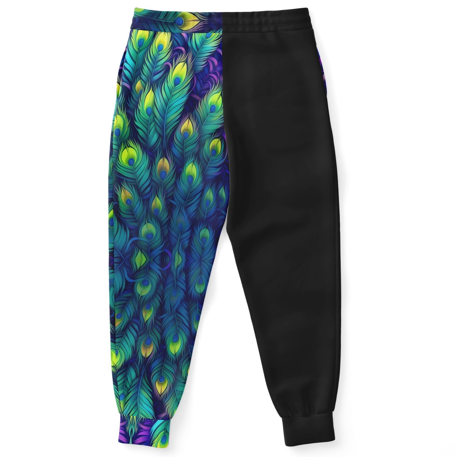 Peacock Feather Joggers – Vibrant Artistic Sweatpants