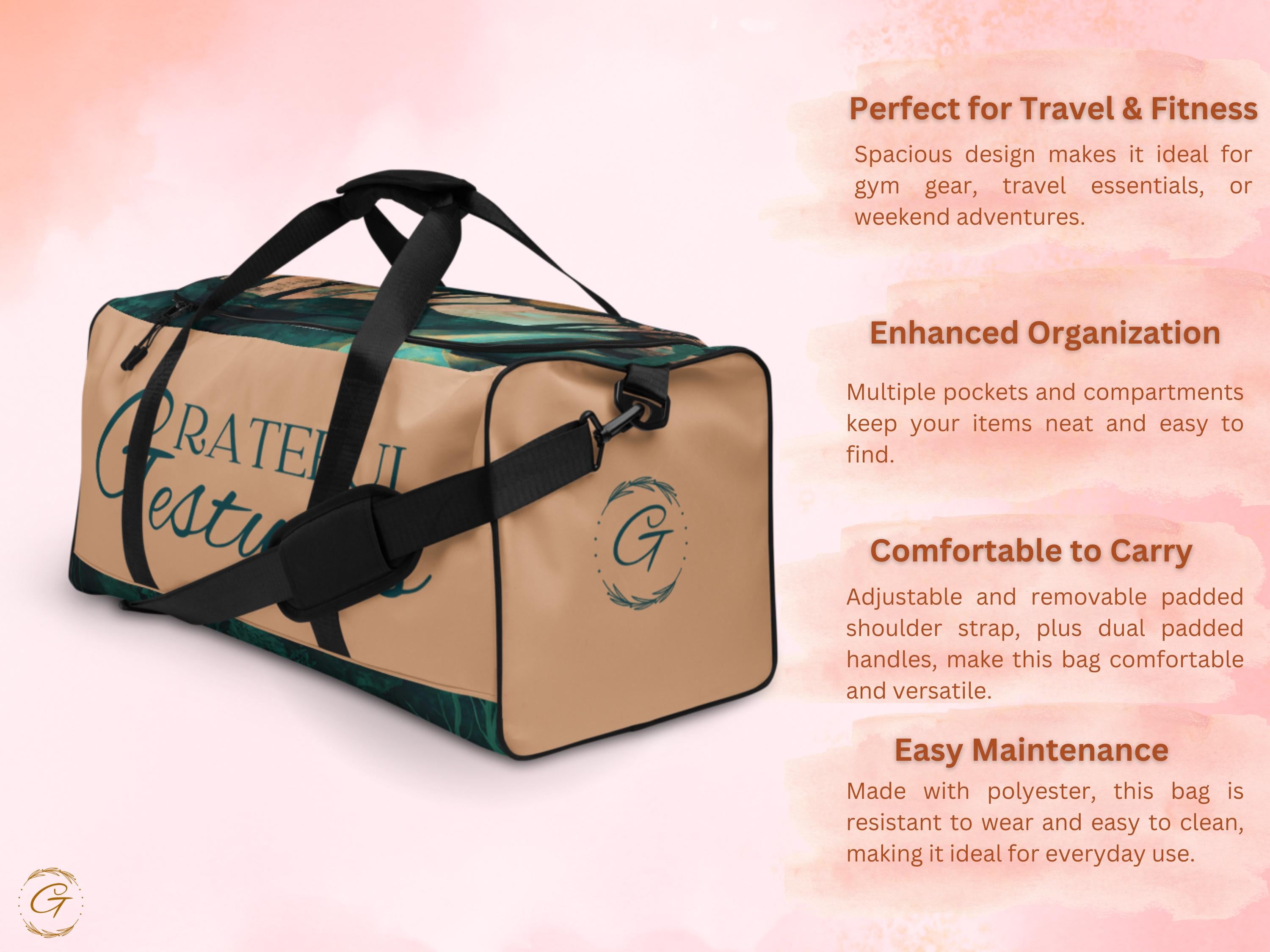 Custom AOP Forest Duffle Bag Sunset Woodland Design