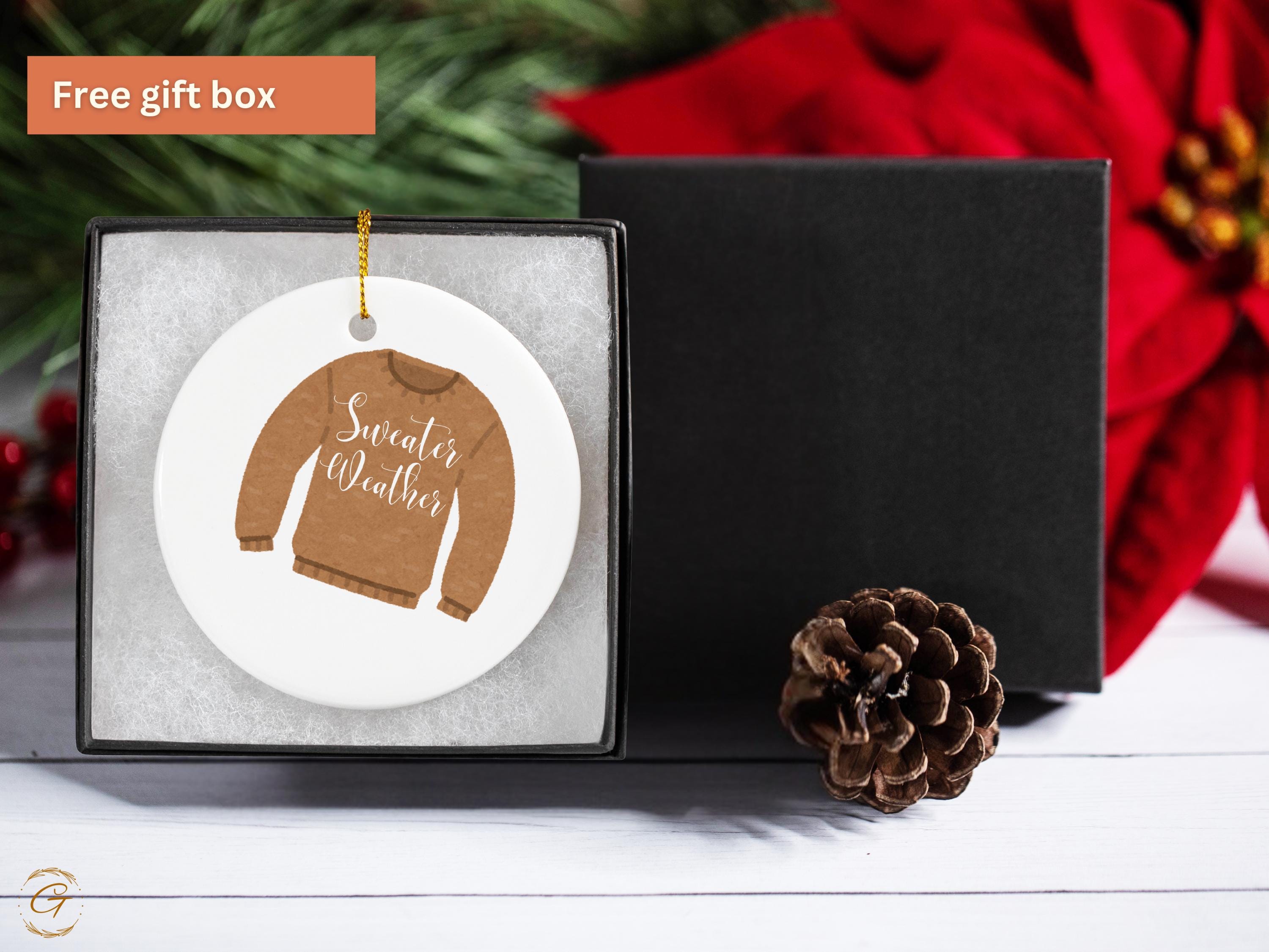Cozy Sweater Weather Ceramic Ornament