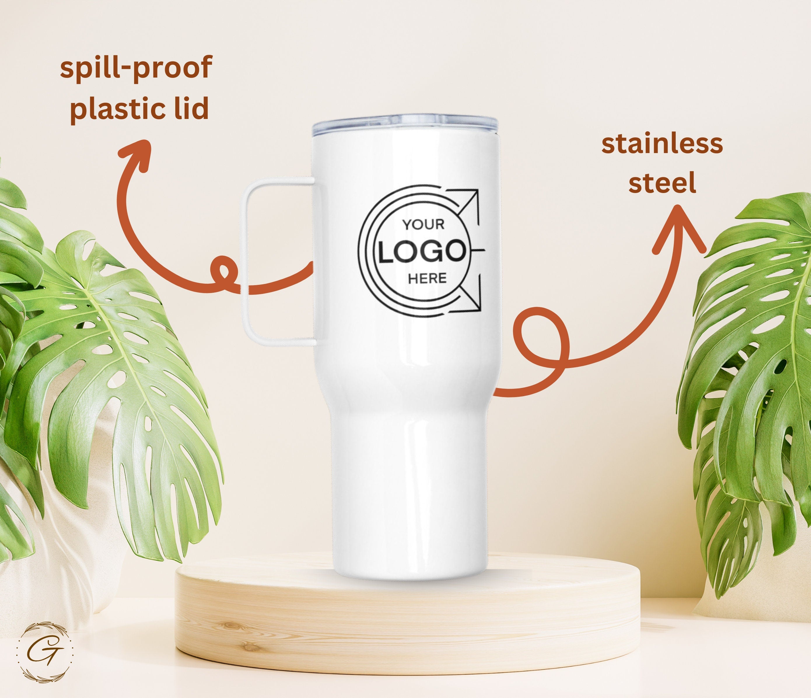 Personalized 25oz Travel Mug with Handle