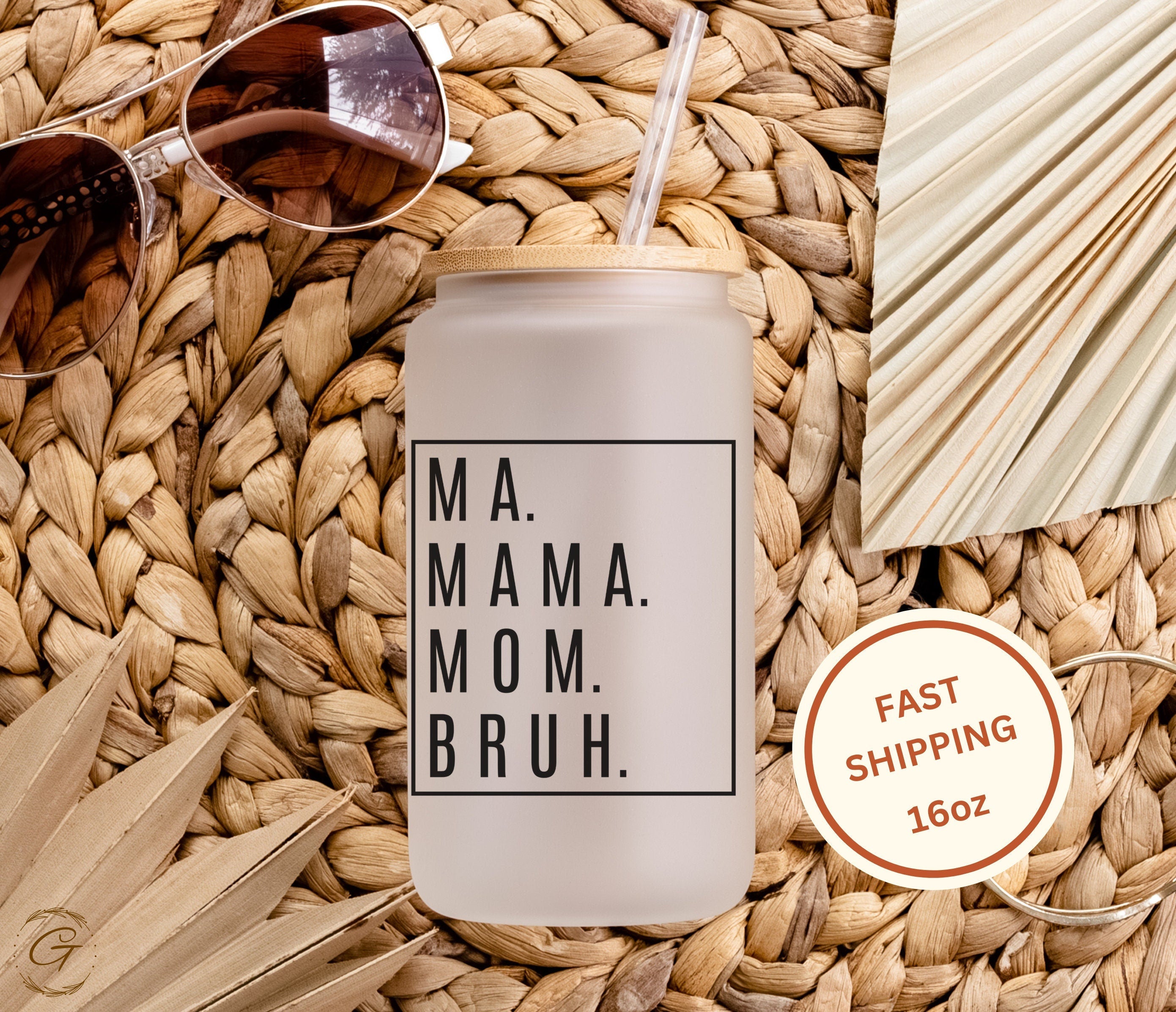 Mama Frosted Cup Gift For Mothers Day Gift For Mom's Birthday From Kids Mama Needs Coffee Custom Glass Tumbler For Iced Coffee Gift For Her