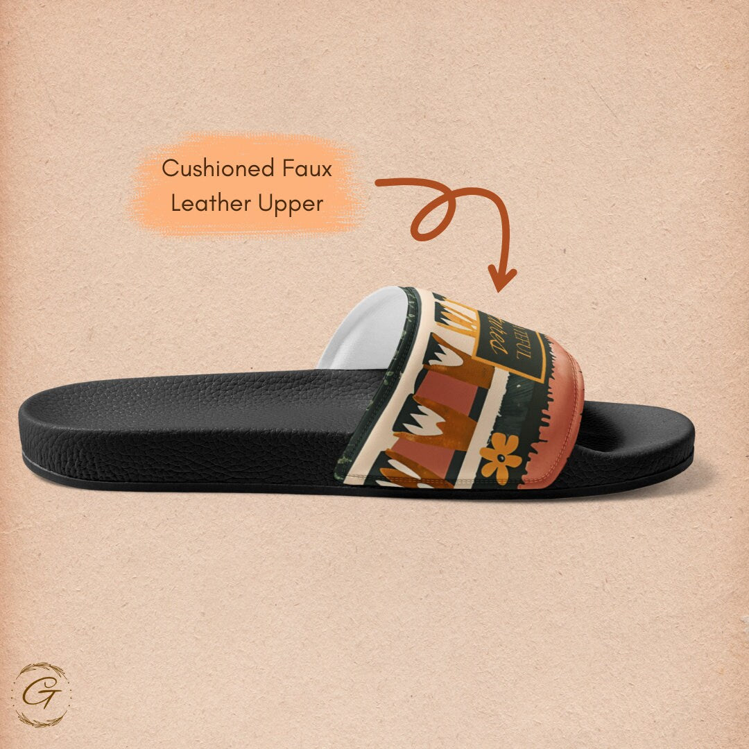 Bohemian Men's Slide, Moody Brown Design Sandals