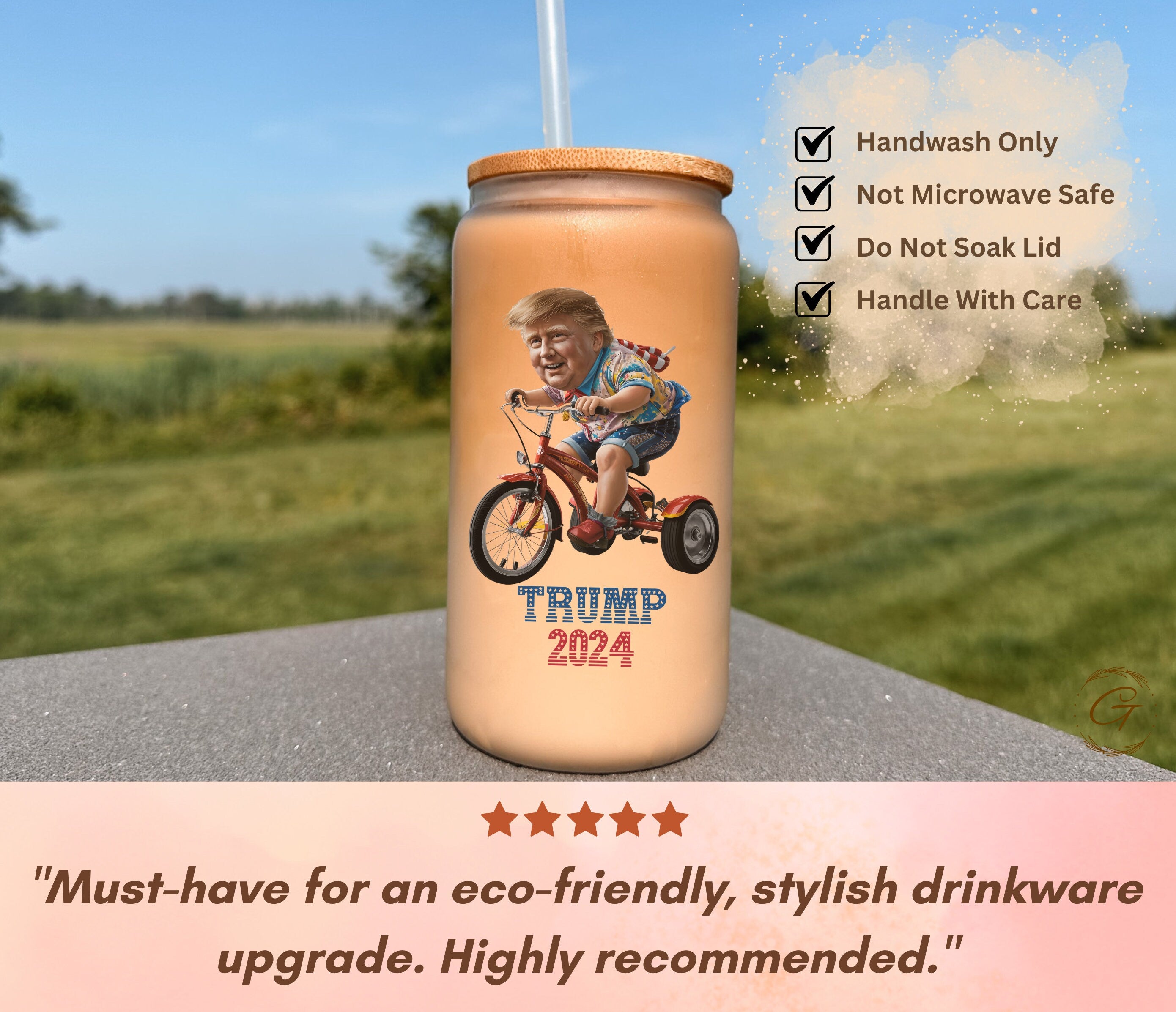 Trump 2024 Design Frosted Glass Cup