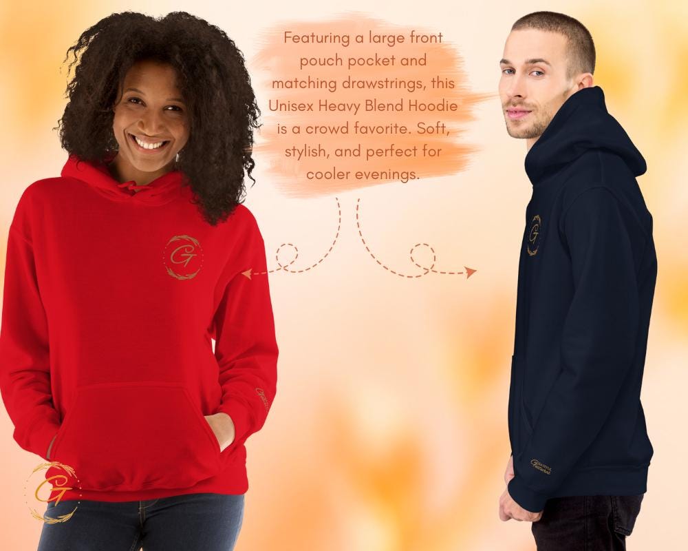 Custom Hoodies with Personalized Print, Left Chest & Wrist Logo Print, Unique Gifts for Her/Him, Cozy and Stylish Designs Hooded Sweatshirts