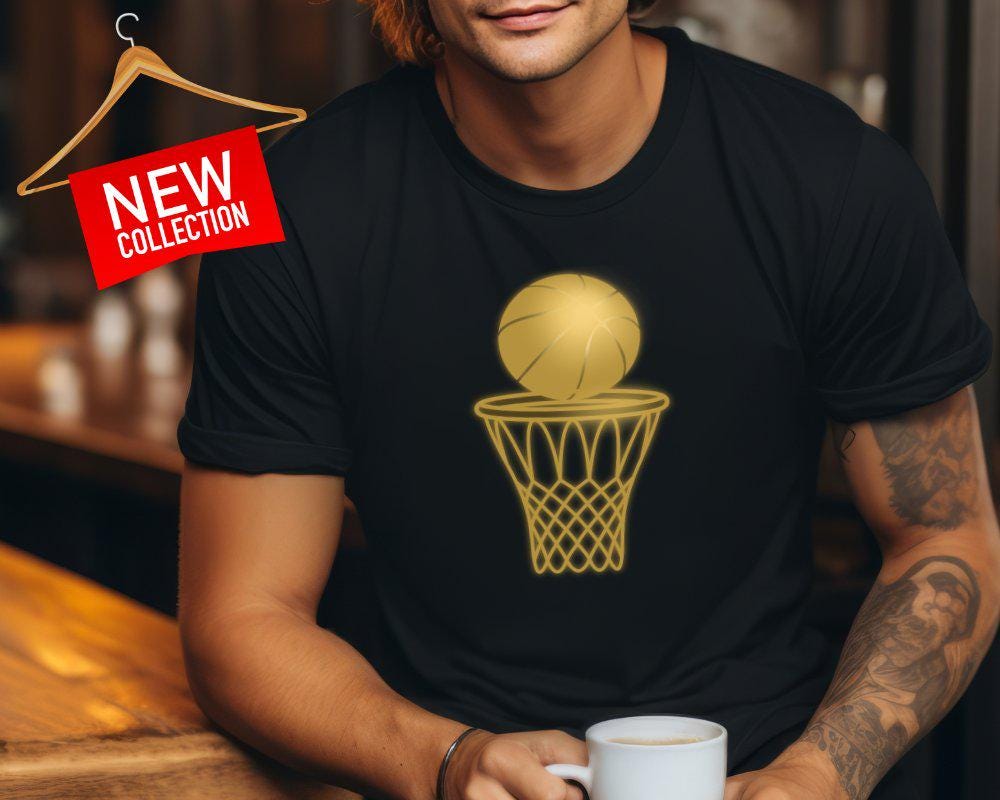 Hobby Sports Tee Golden Basketball Graphic T-Shirt