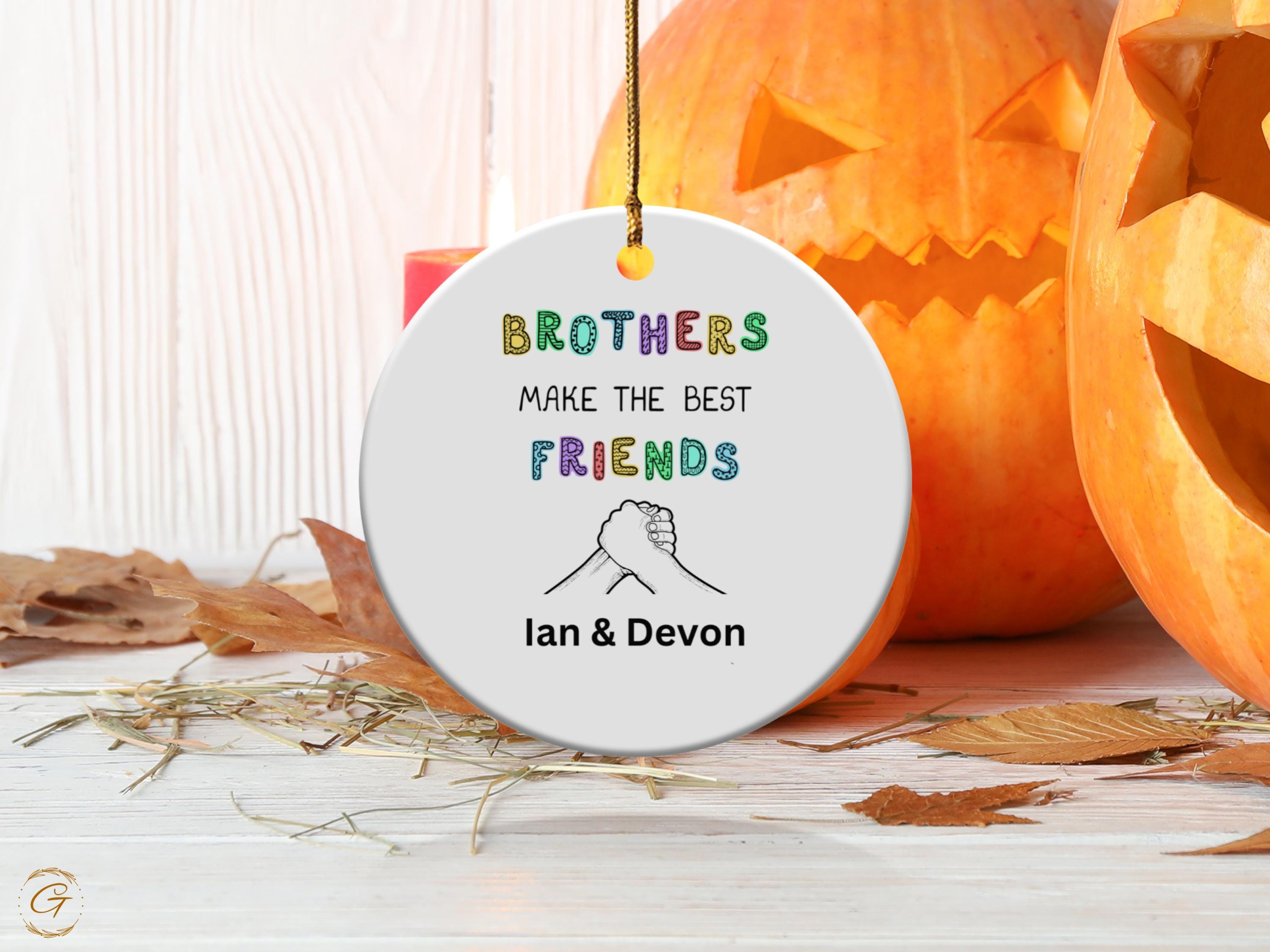 Brotherhood Best Friends Ornament, Handmade Ornament Brothers Gifts, Friendship Ornaments, Unique Keepsake, Sibling Love Decor, Best Friends