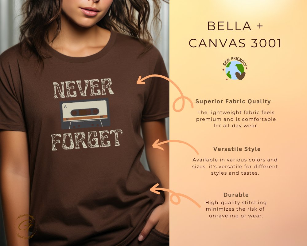 Never Forget Cassette Tape Print T Shirt product type