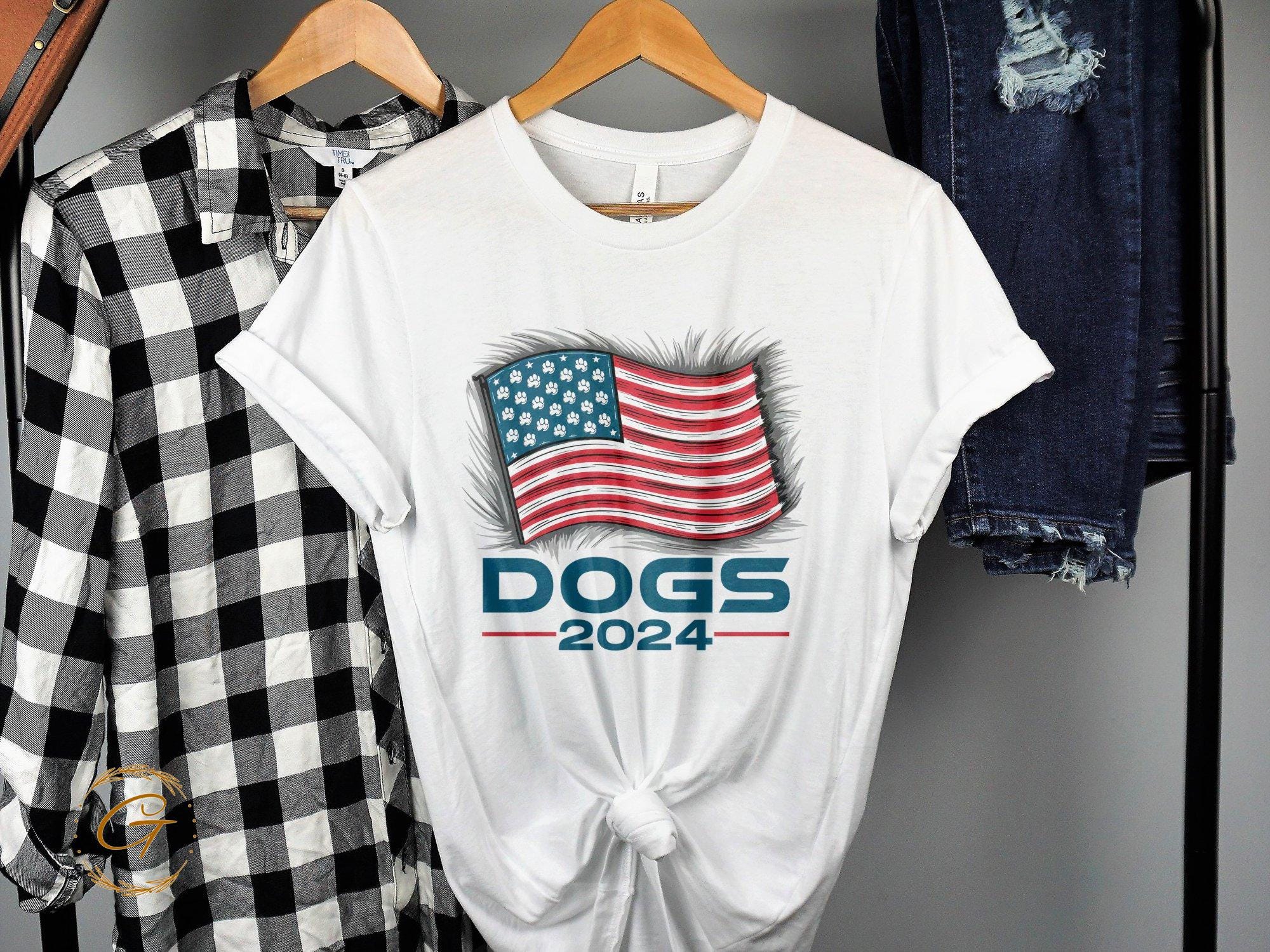 USA Flag Dogs T-Shirt - Patriotic Dog Lover 4th of July Tee