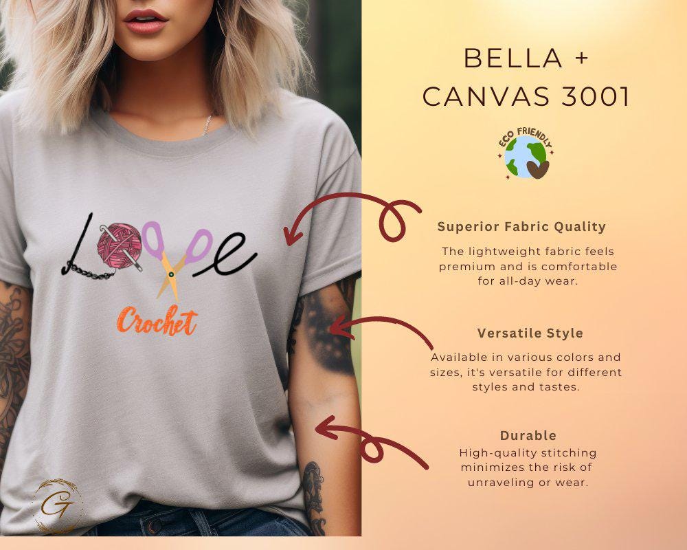 Hobby Shirt 'Love Crochet Tee, Yarn Scissors Design Tee