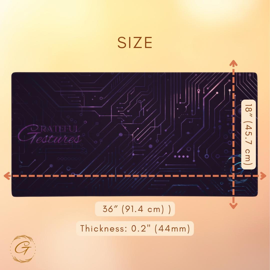 Purple Color Modern Circuit Design Gaming Mouse Pad