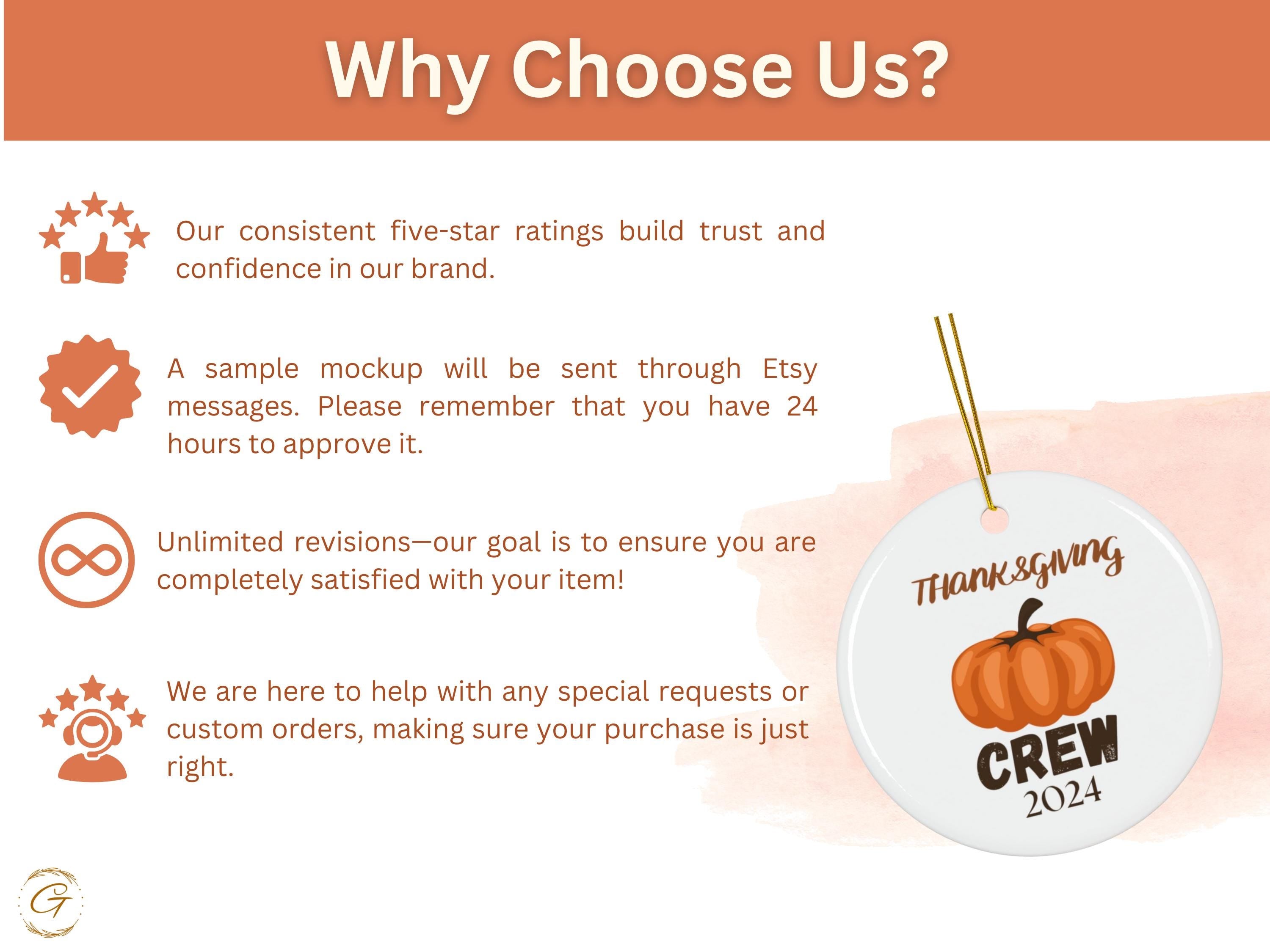 Thanksgiving Crew 2024 Ornaments, Fall Pumpkin Thanksgiving Decorations, Autumn Holiday Decors, Family Gathering Keepsake, Holiday Keepsakes